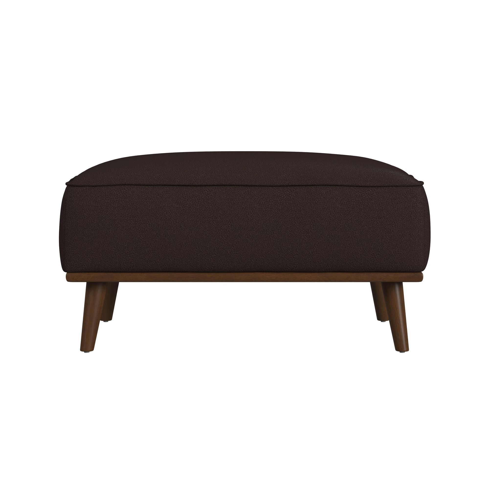 Destiny - Ottoman With Wood Base - Pebble Brown