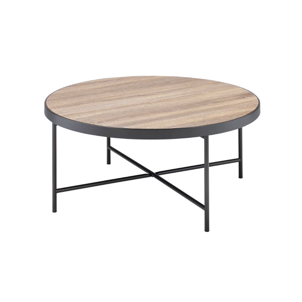 Bage - Coffee Table - Weathered Gray Oak & Metal, light brown