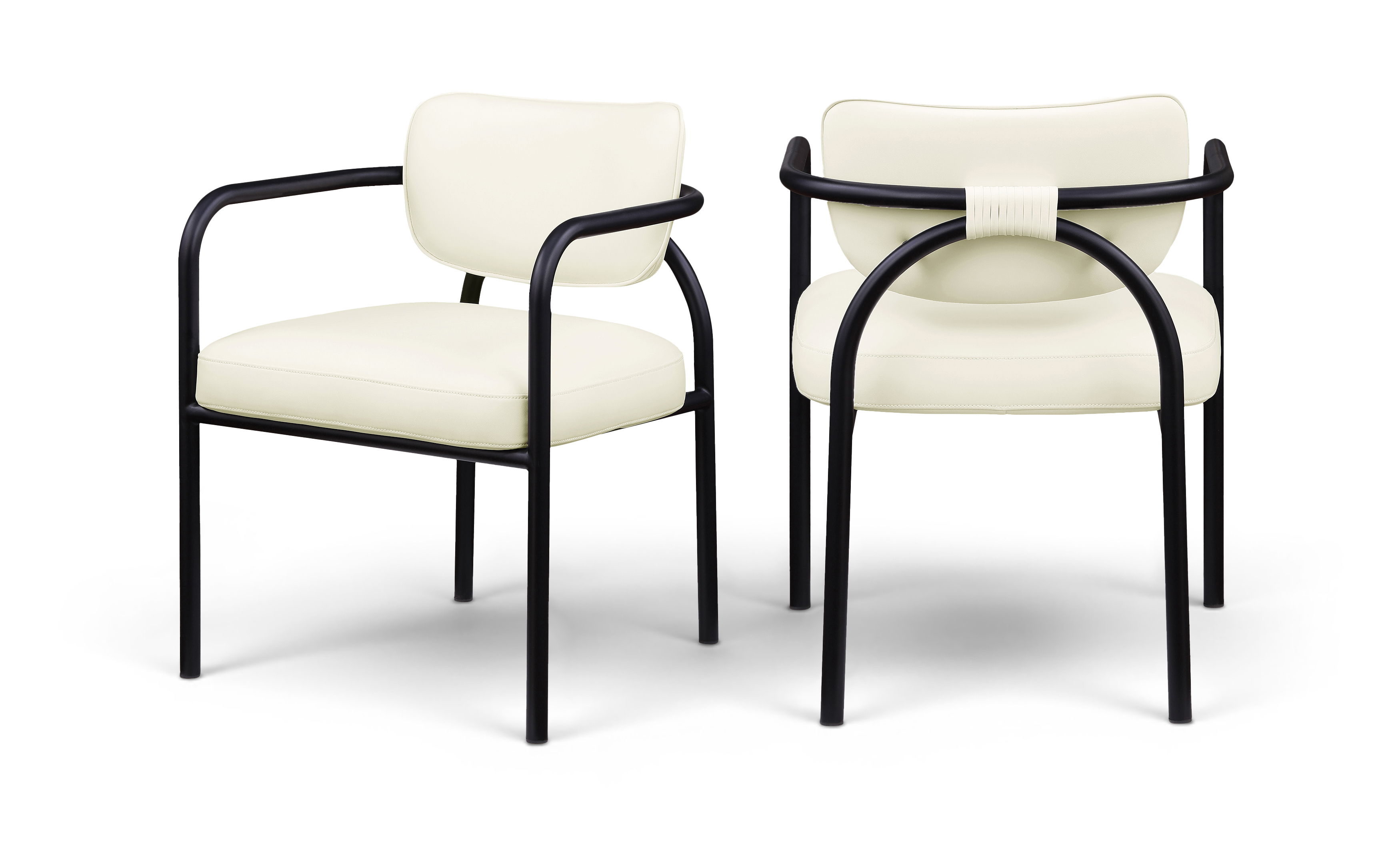 Serava - Vegan Leather Upholstered Dining Chair (Set of 2) - Cream