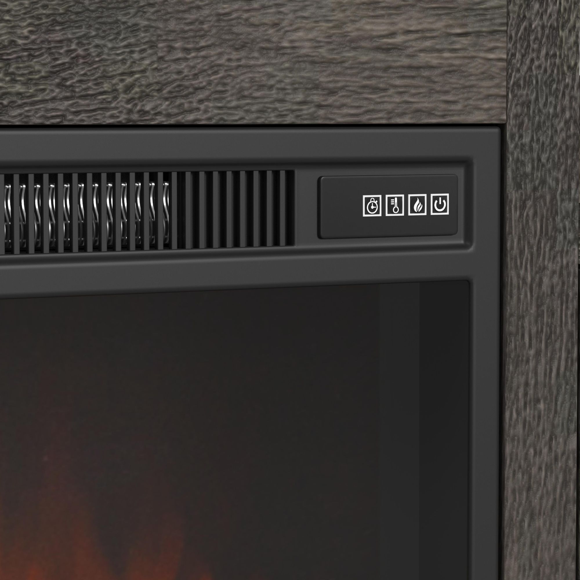 Park Ridge - 71'' TV Console With Fireplace Insert - Charcoal