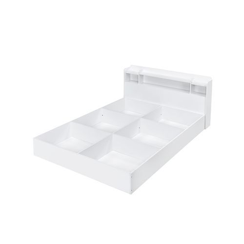 Perse - Queen Bed With Storage - White, white, view 4