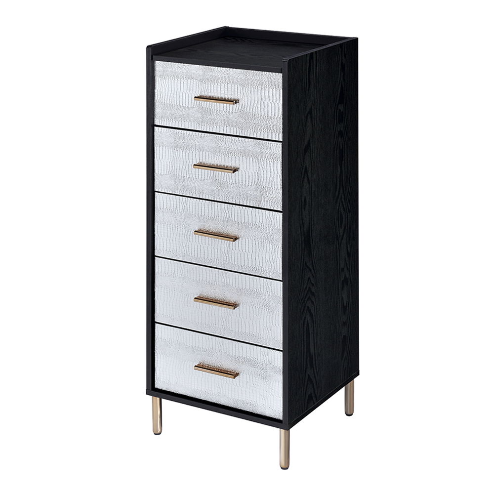 Myles - Jewelry Armoire - Black, Silver & Gold, black, view 2