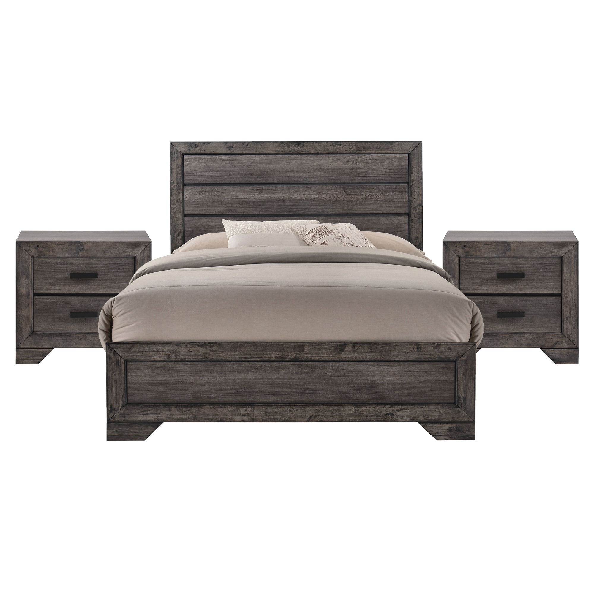 Queen · 3 Pc · Bedroom Set With 2 Nightstands
