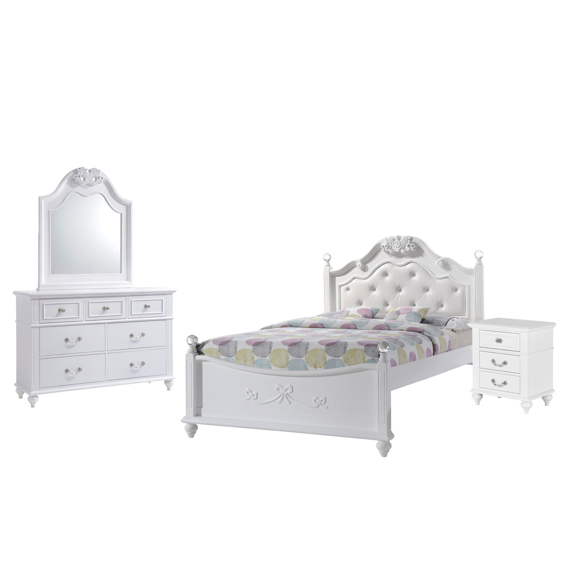 Alana - Full Platform 4 Piece Bedroom Set - White Image