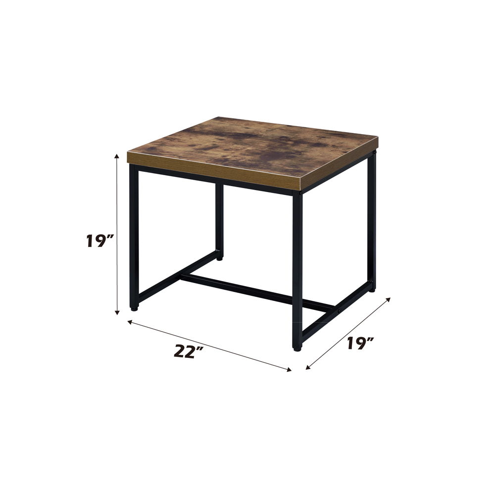 Bob - End Table - Weathered Oak & Black, light brown, view 5