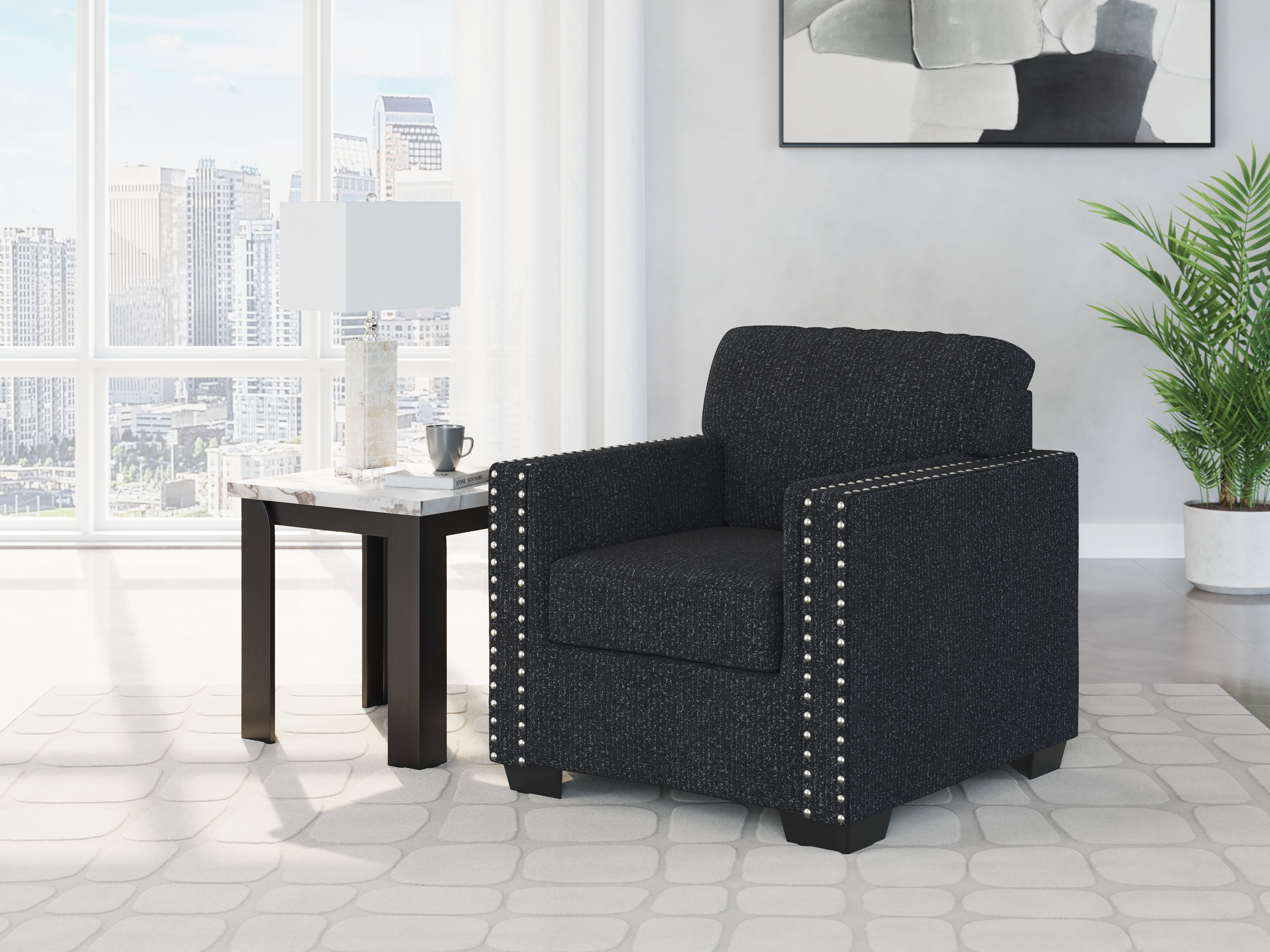 Ashley Furniture Jasmine Peaks - 2 Pc. - Chair, Ottoman - Coal - Image 2
