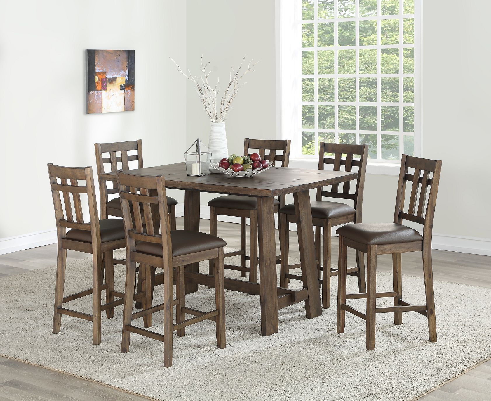 Saranac - 5 Piece Dining Set - Brown