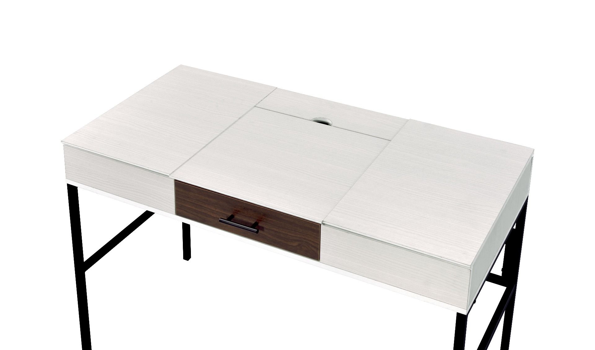 Verster - Writing Desk With USB - Natural & Black, beige, view 8