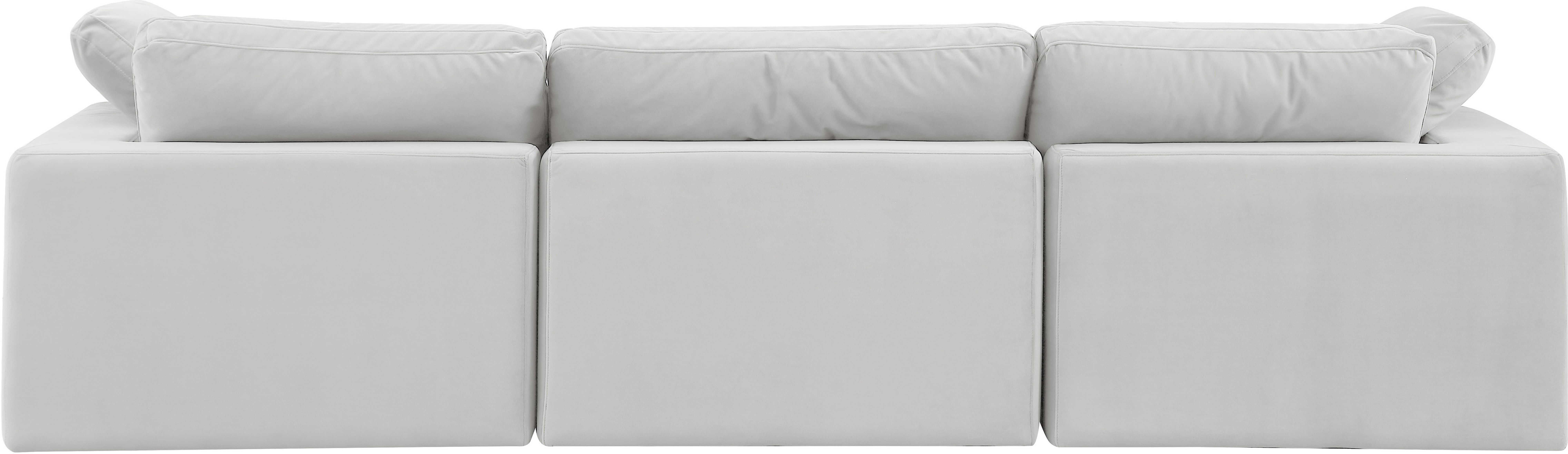 Comfy - Velvet Modular Sofa 3 Pieces - White
