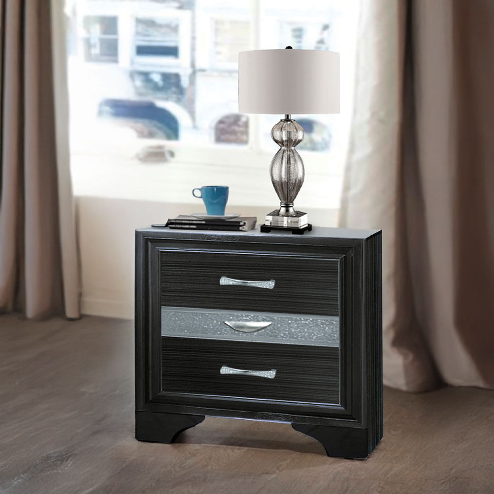 Naima - Nightstand - Black, black