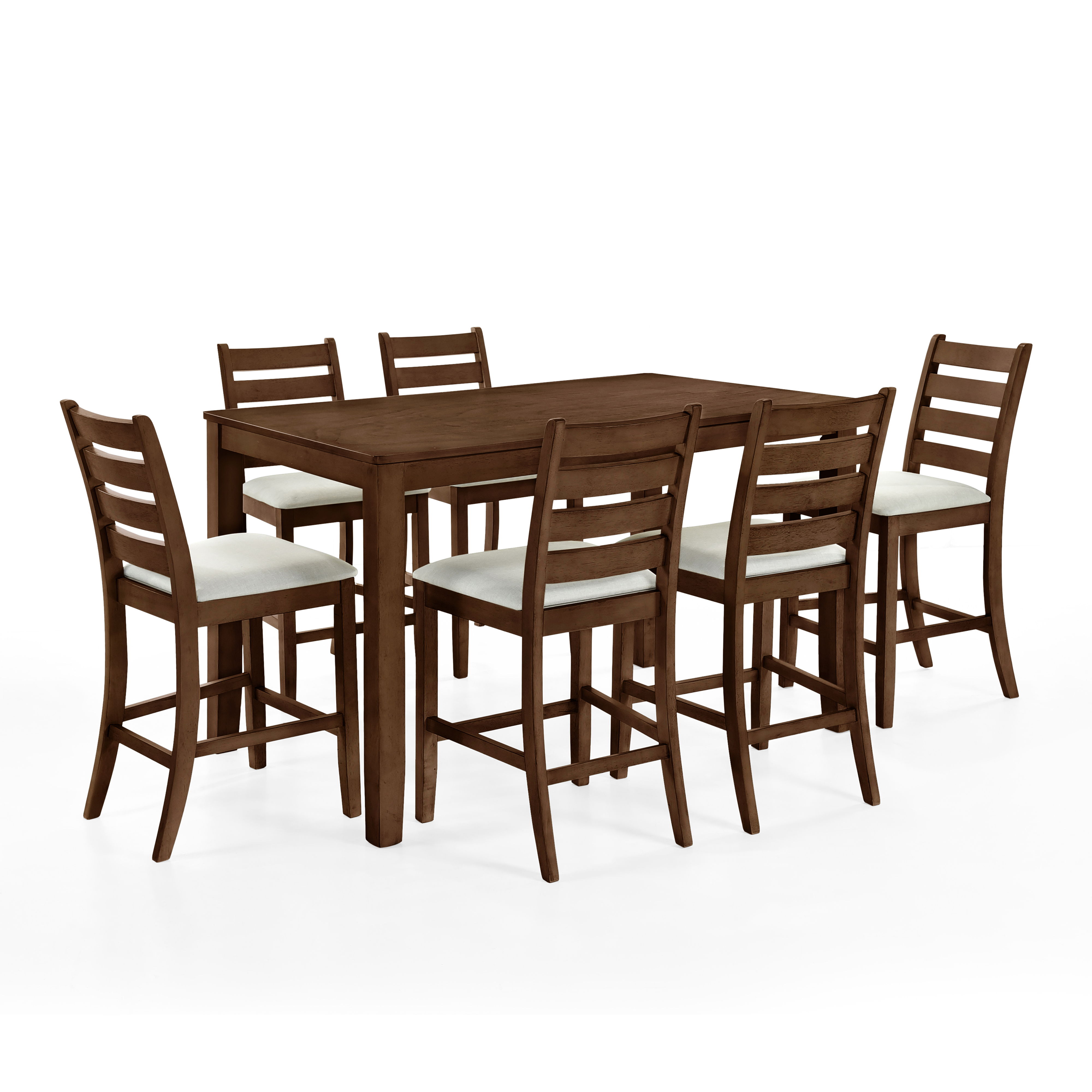 Pascal - Counter Dining Table & 6 Chairs - Walnut