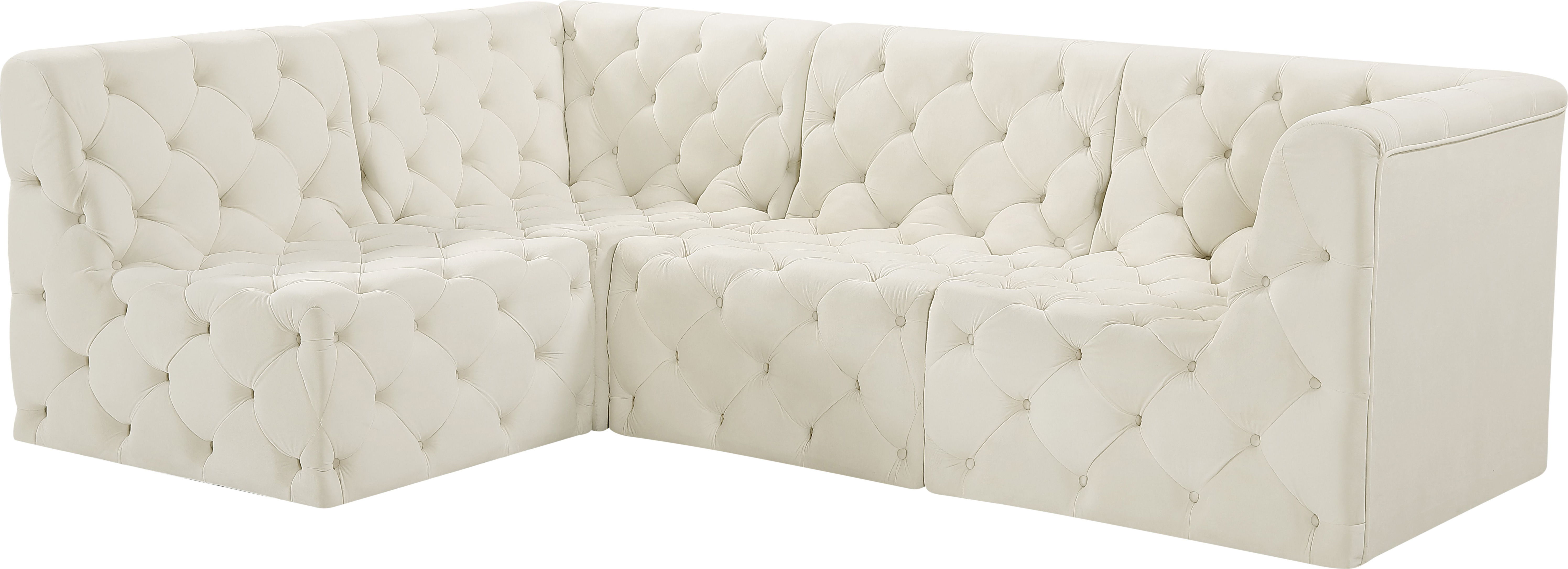 Tuft - 4 Piece Modular Sectional - Cream