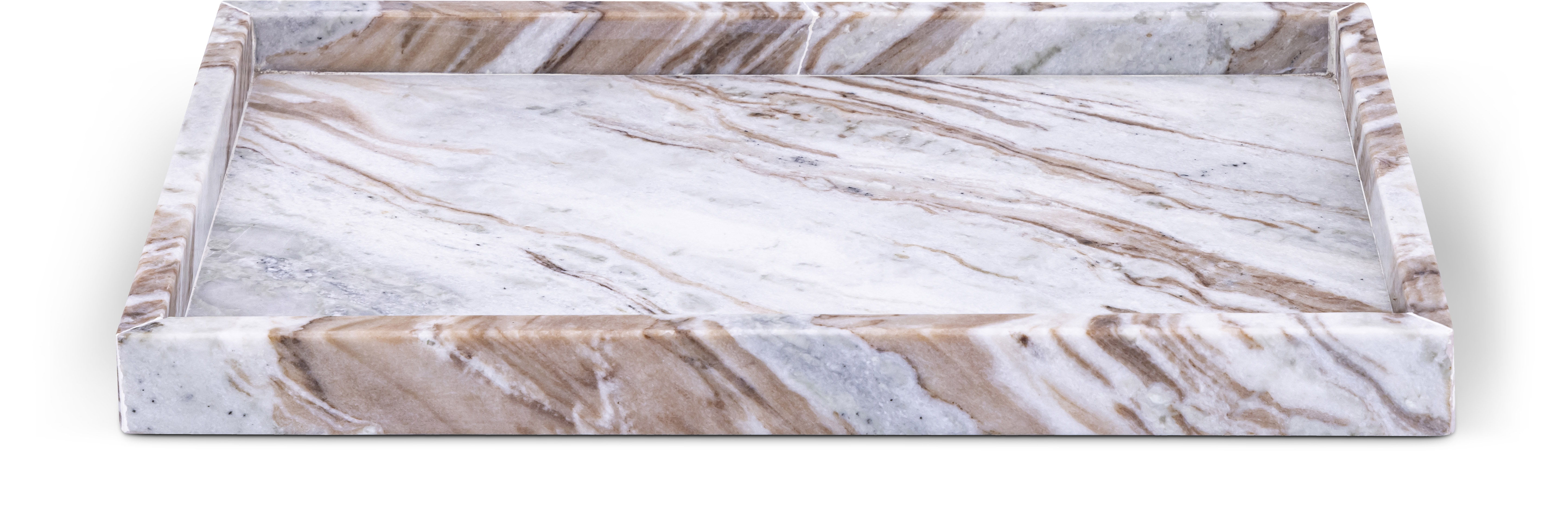 Barletta - Marble Rectangular Tray - Brown