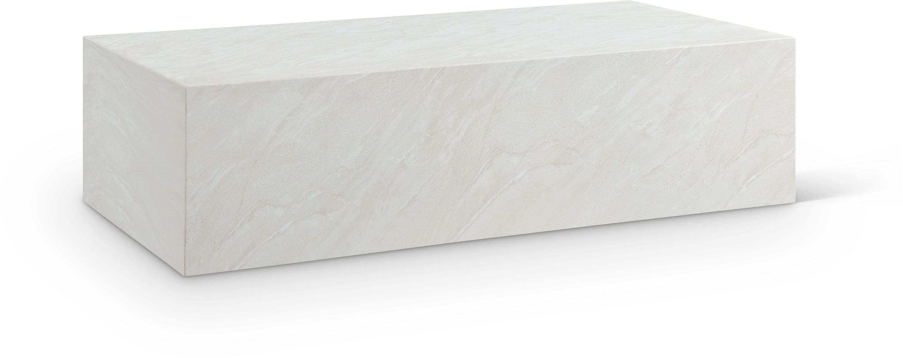 Piazza - Marble Finish Concrete Coffee Table - White