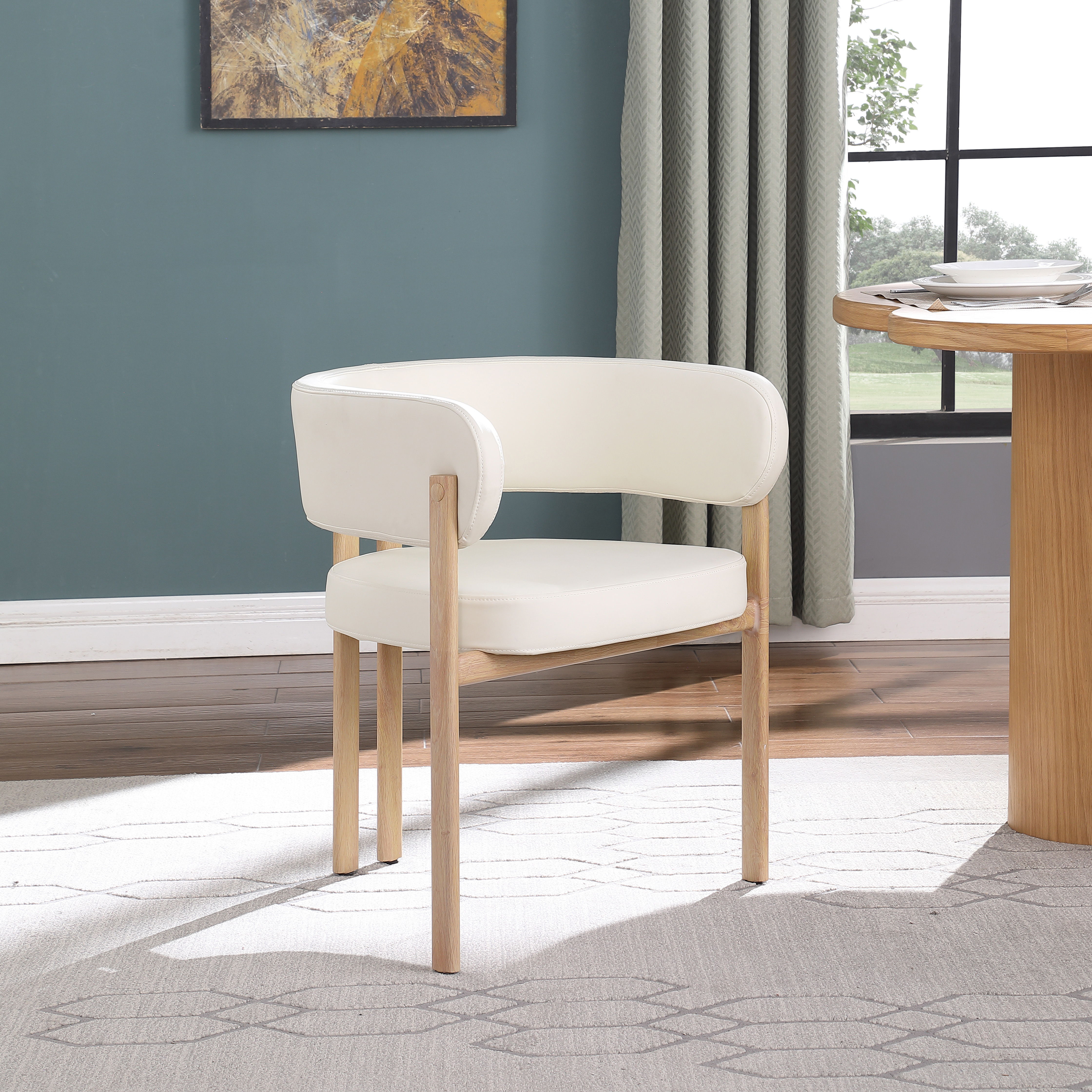 Gideon - Faux Leather Dining Chair (Set of 2) - Cream