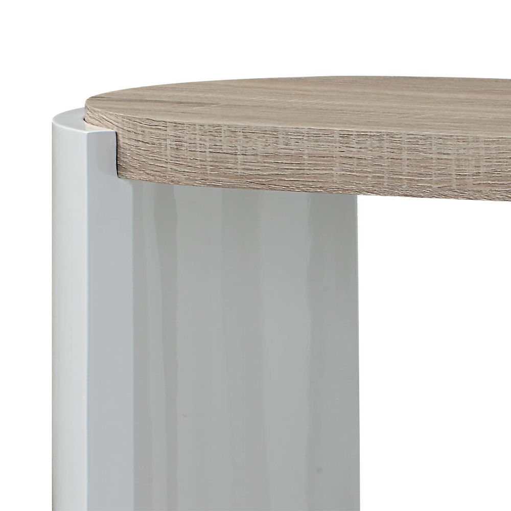 Zoma - Sofa Table - Oak & White High Gloss, white, view 2