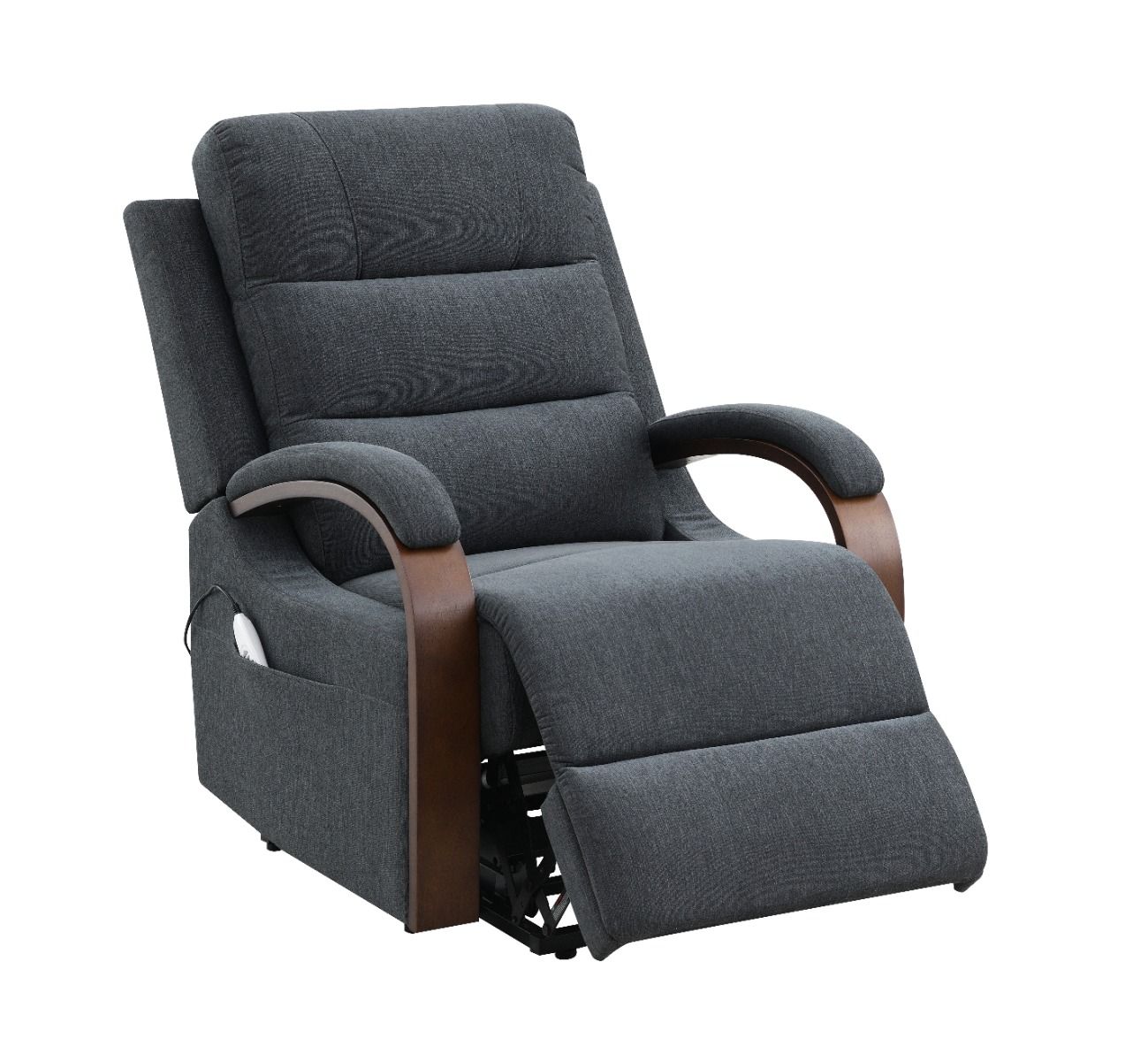 Kayla - Power Recliner With Lift & Heating & Massage - Gray Chenille, dark gray, view 7