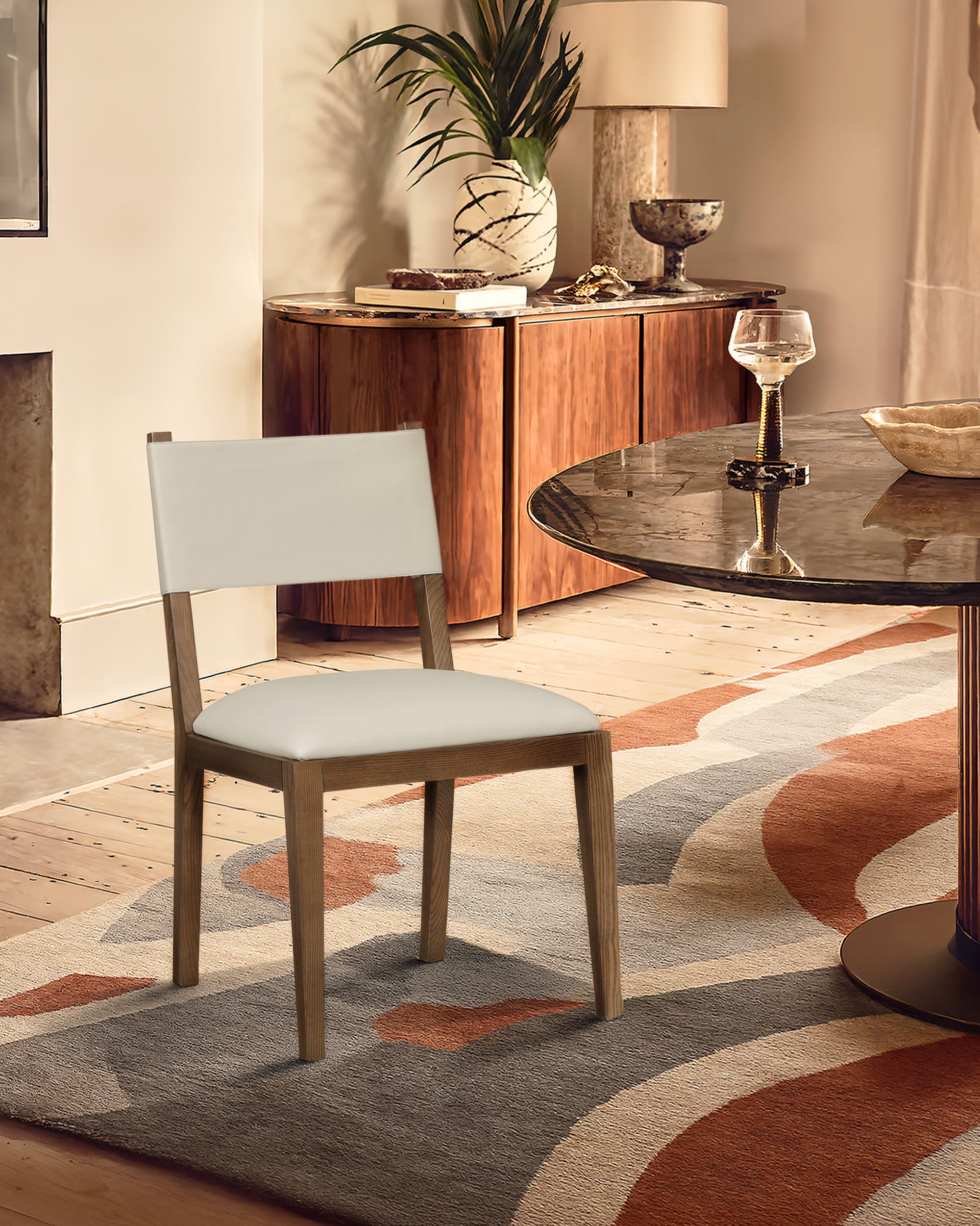 Avon - Vegan Leather Dining Side Chair (Set of 2) - Beige