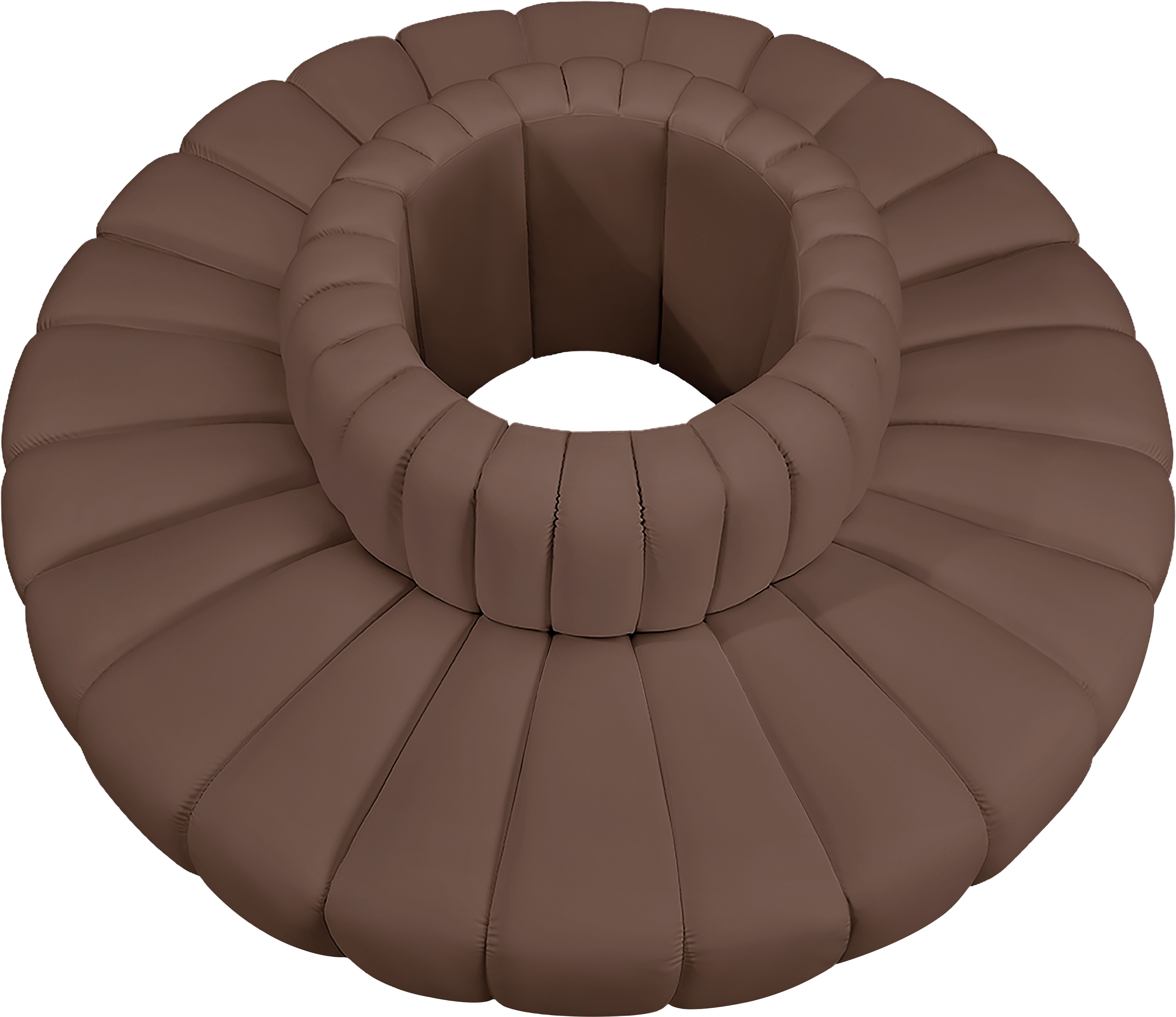 Arc - Faux Leather 8 Piece Round Modular Sofa - Brown