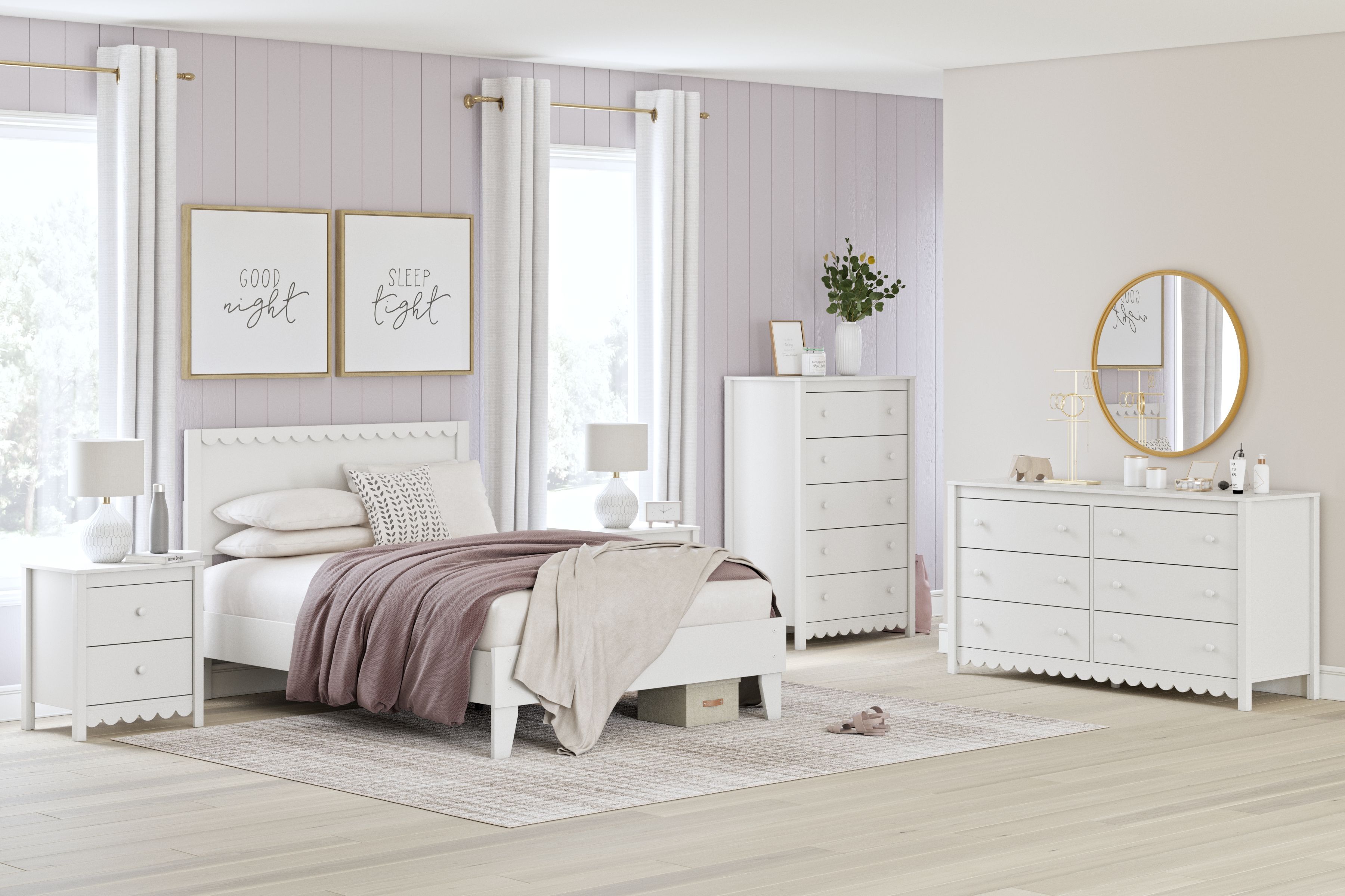 Full · 3 Pc · Dresser, Full Panel Platform Bed