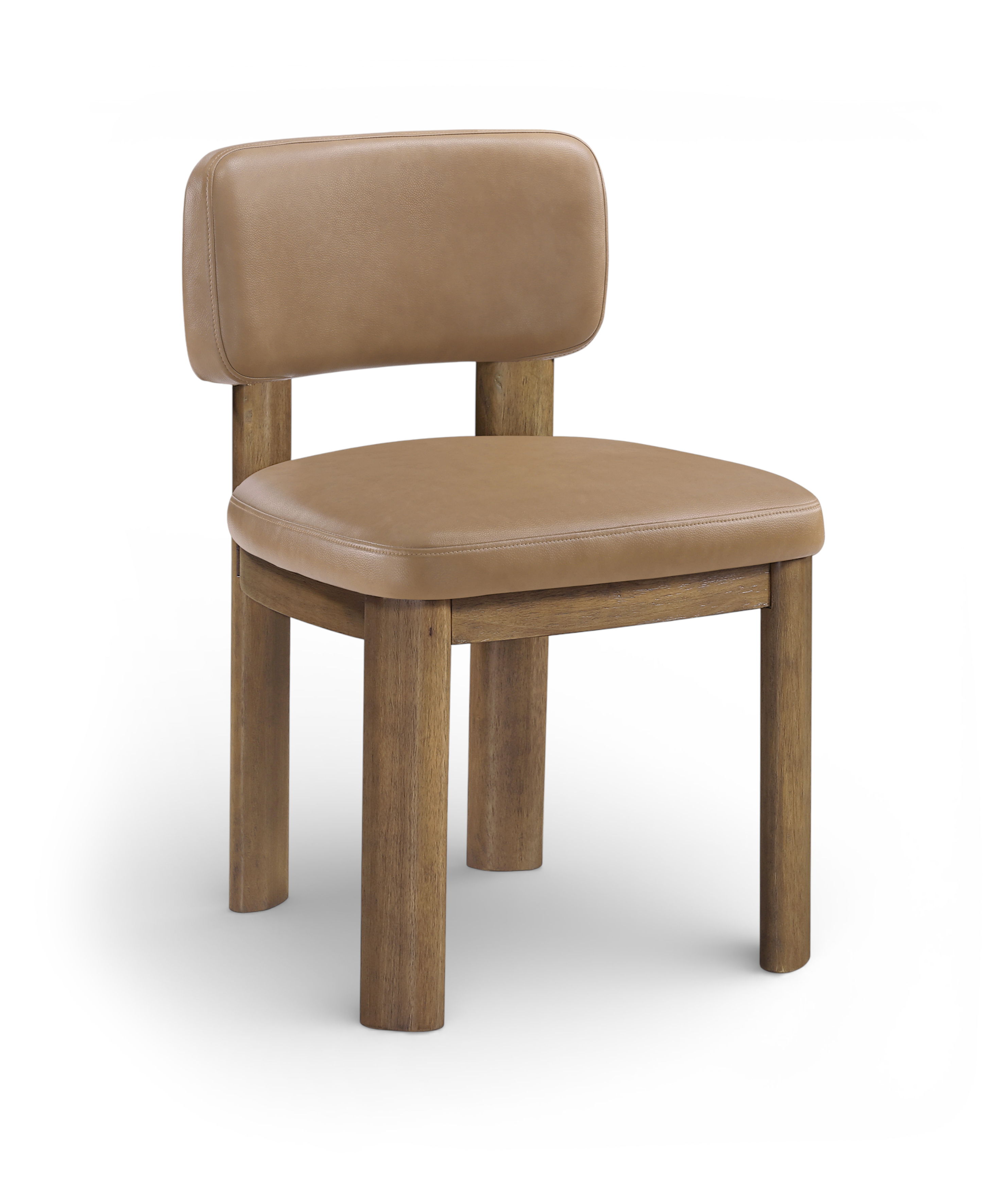Paloma - Vegan Leather Upholstered Dining Chair (Set of 2) - Tan / Light Brown Walnut