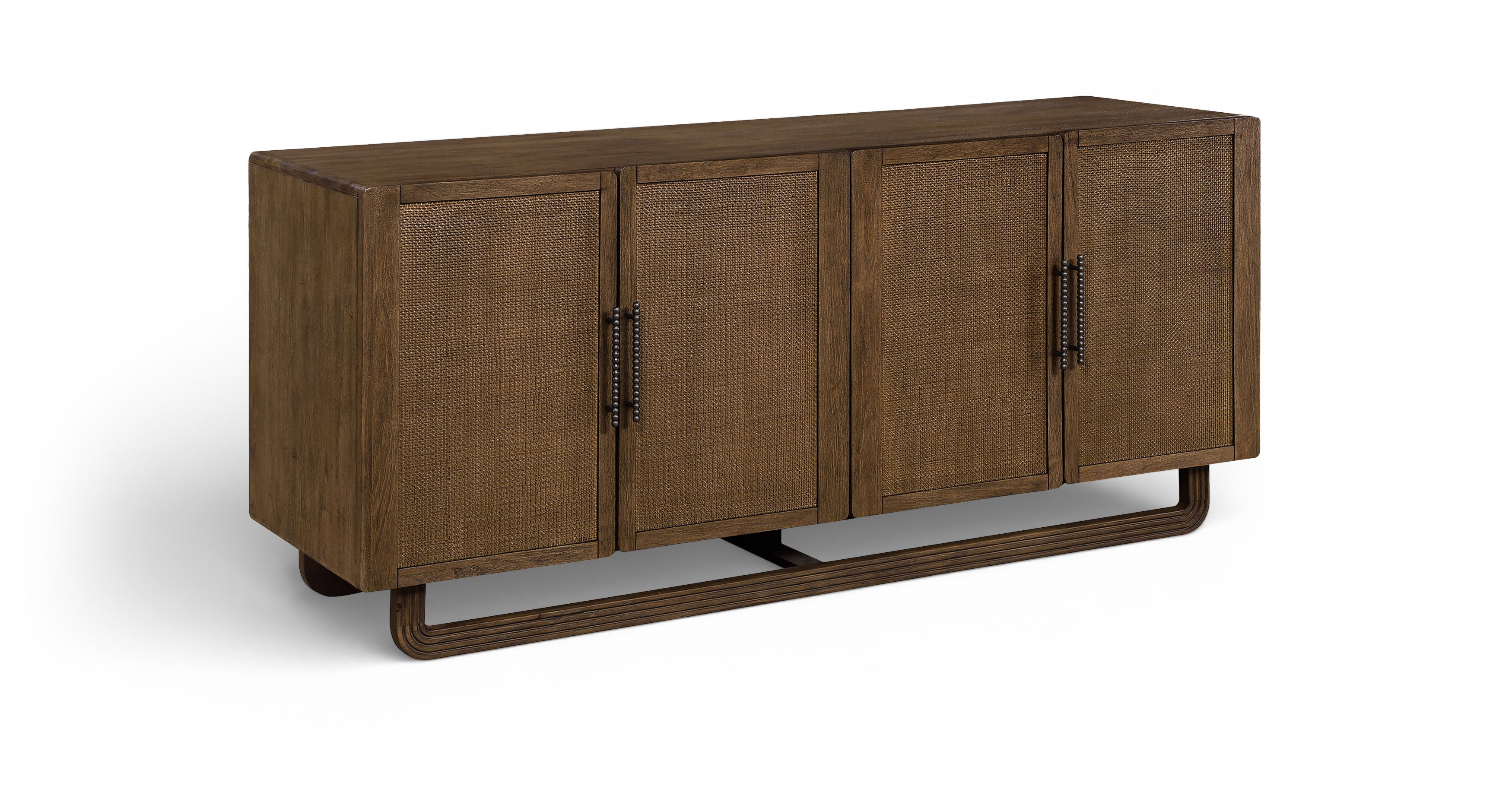 Sova - Solid Wood, Oak Veneer And Stainless Steel Sideboard/Buffet - Brown