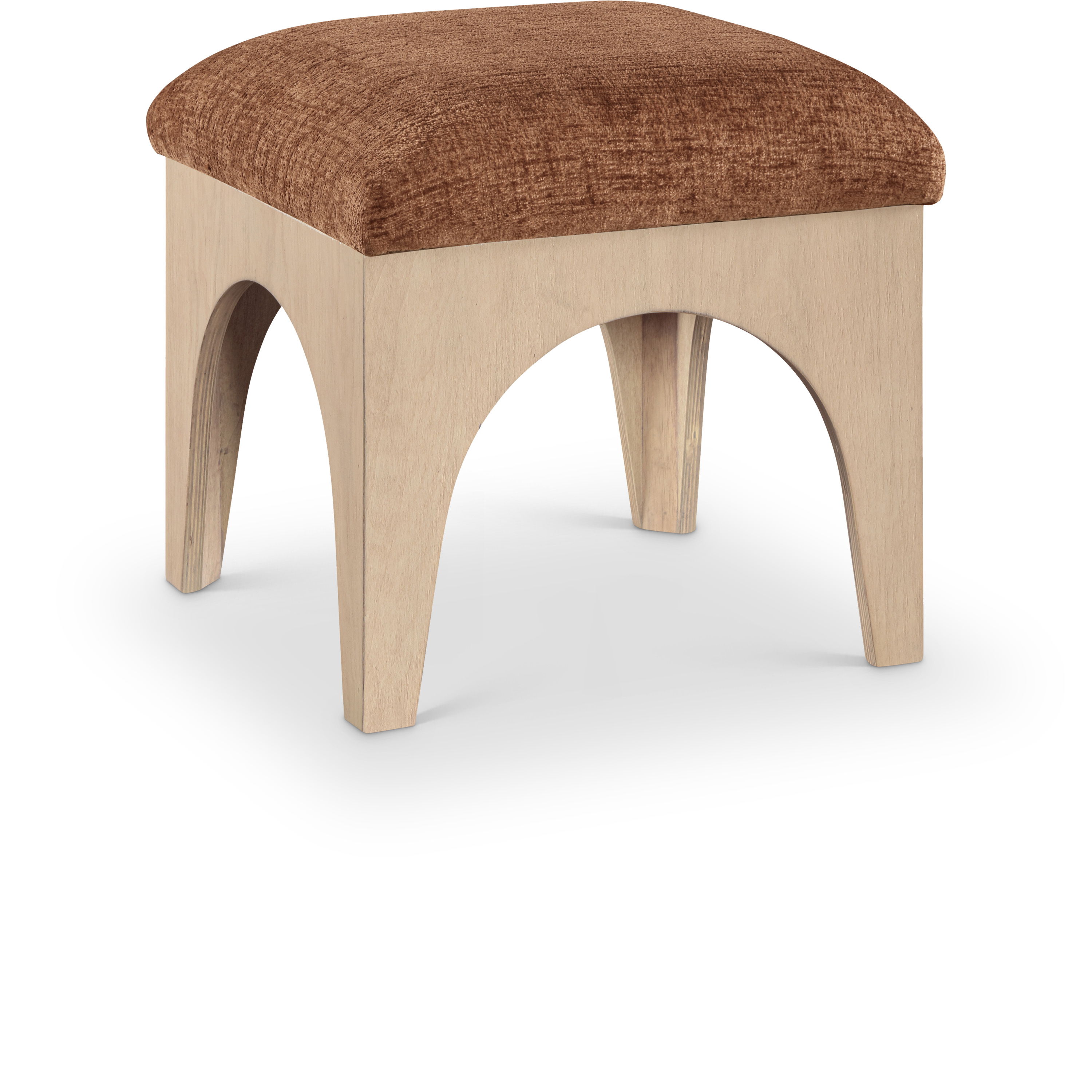 Lawson - Chenille Fabric Ottoman - Cognac