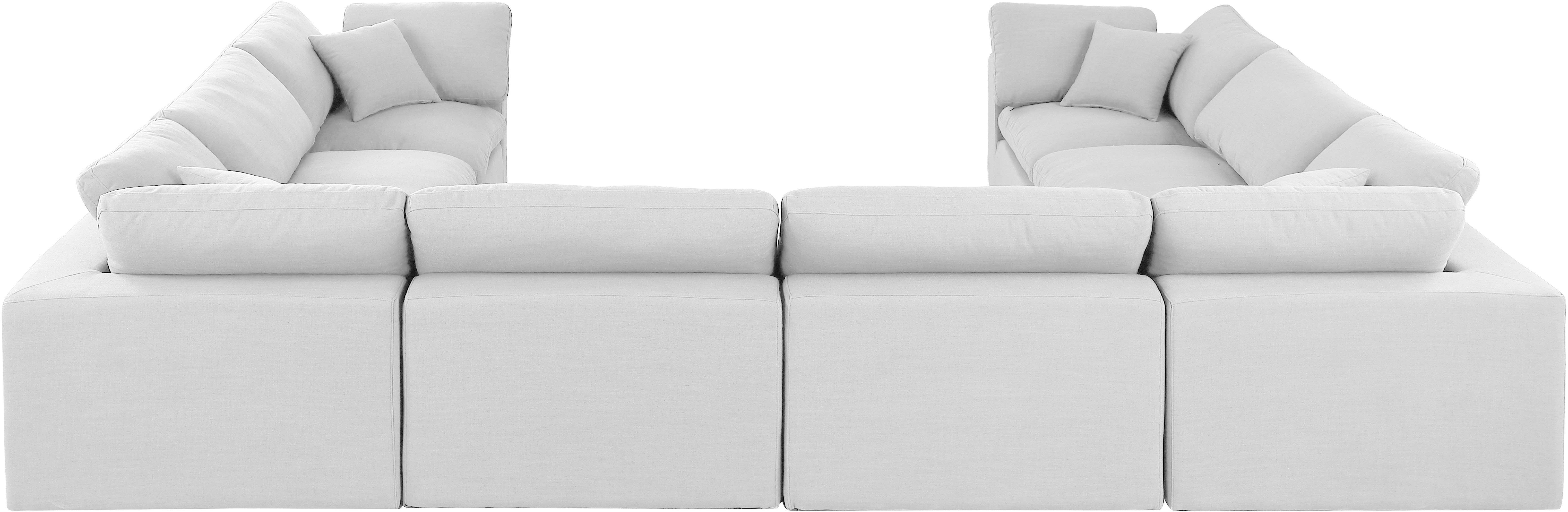 Comfy - 8 Piece Linen Modular Sectional - Of White