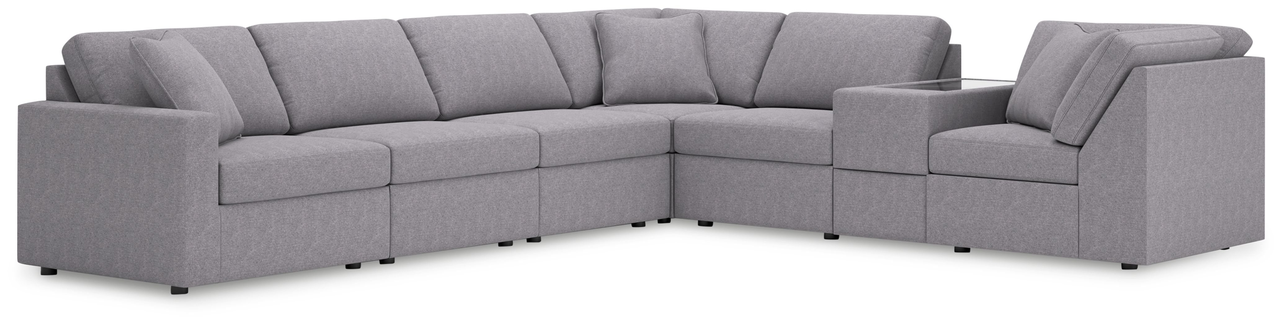 7 Pc · Sectional With Storage Console And Laf Corner Chair