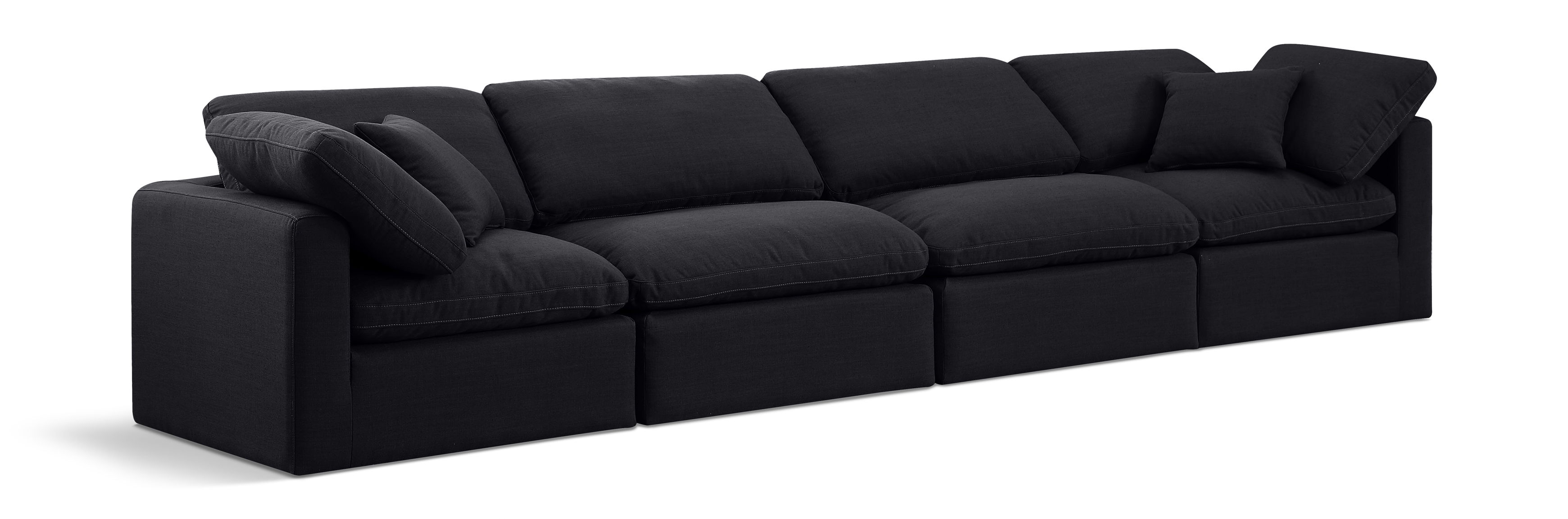 Indulge - Linen 4 Seat Modular Sofa - Charcoal