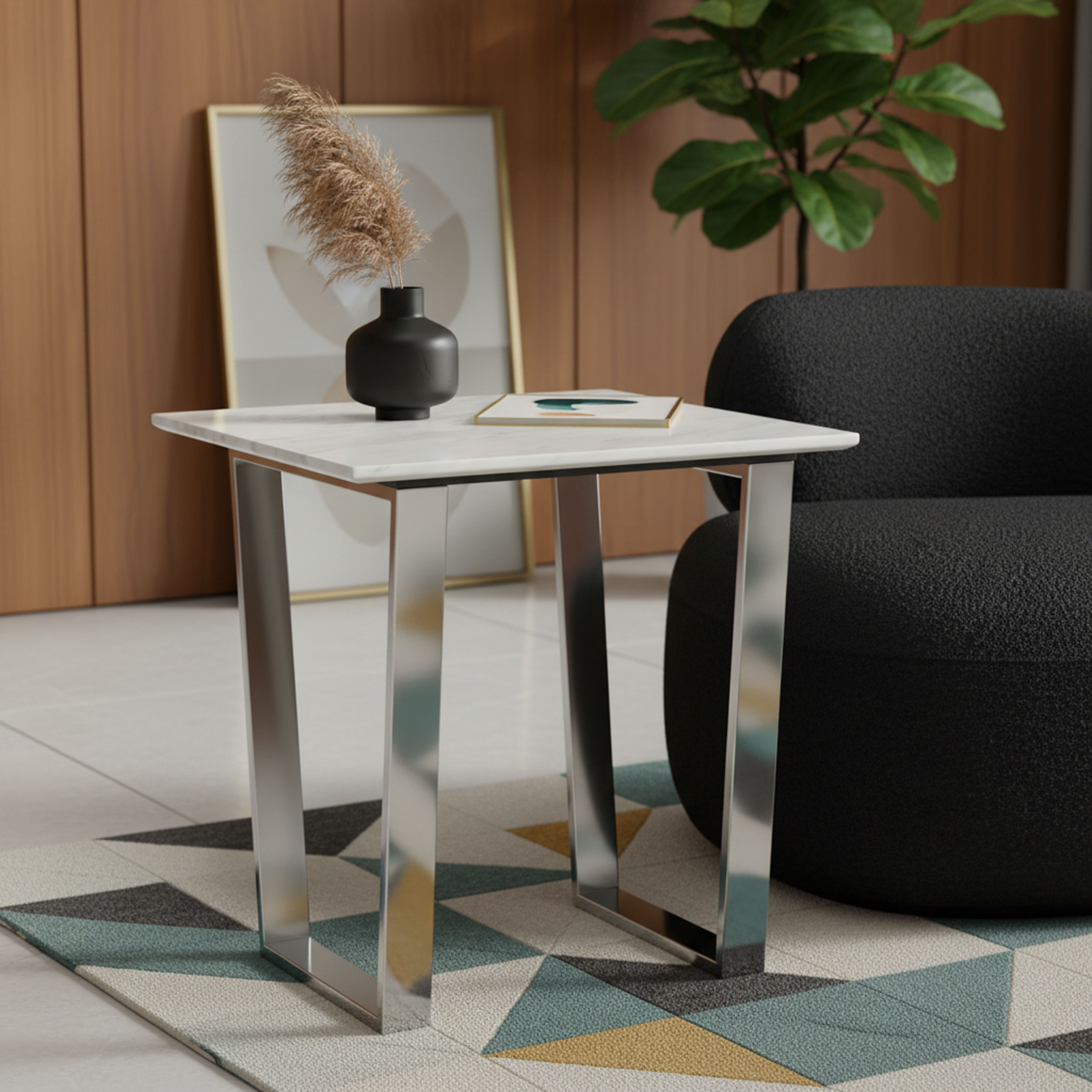 Carlton - End Table - Pearl Silver