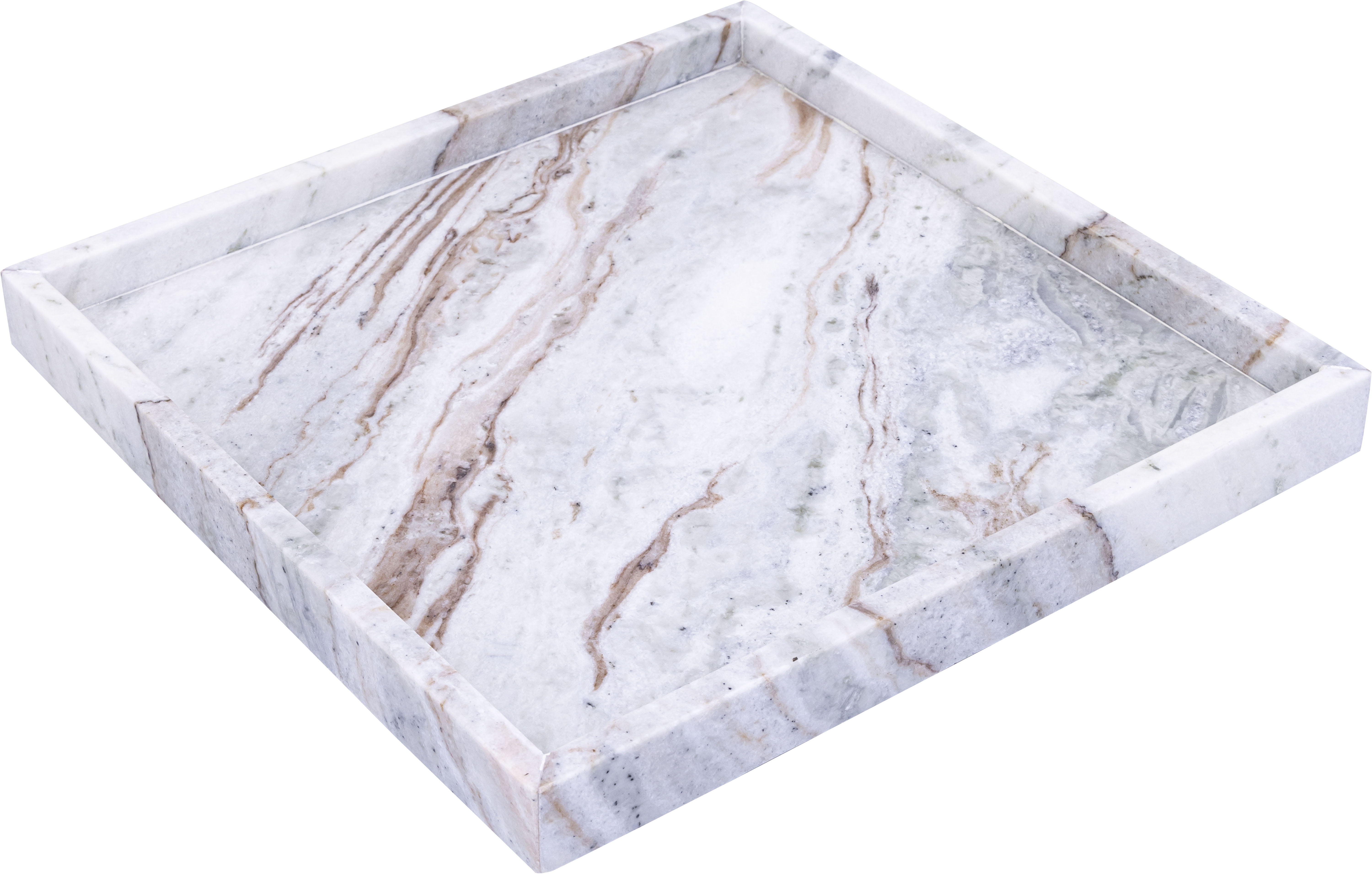 Barletta - Marble Square Tray - Brown