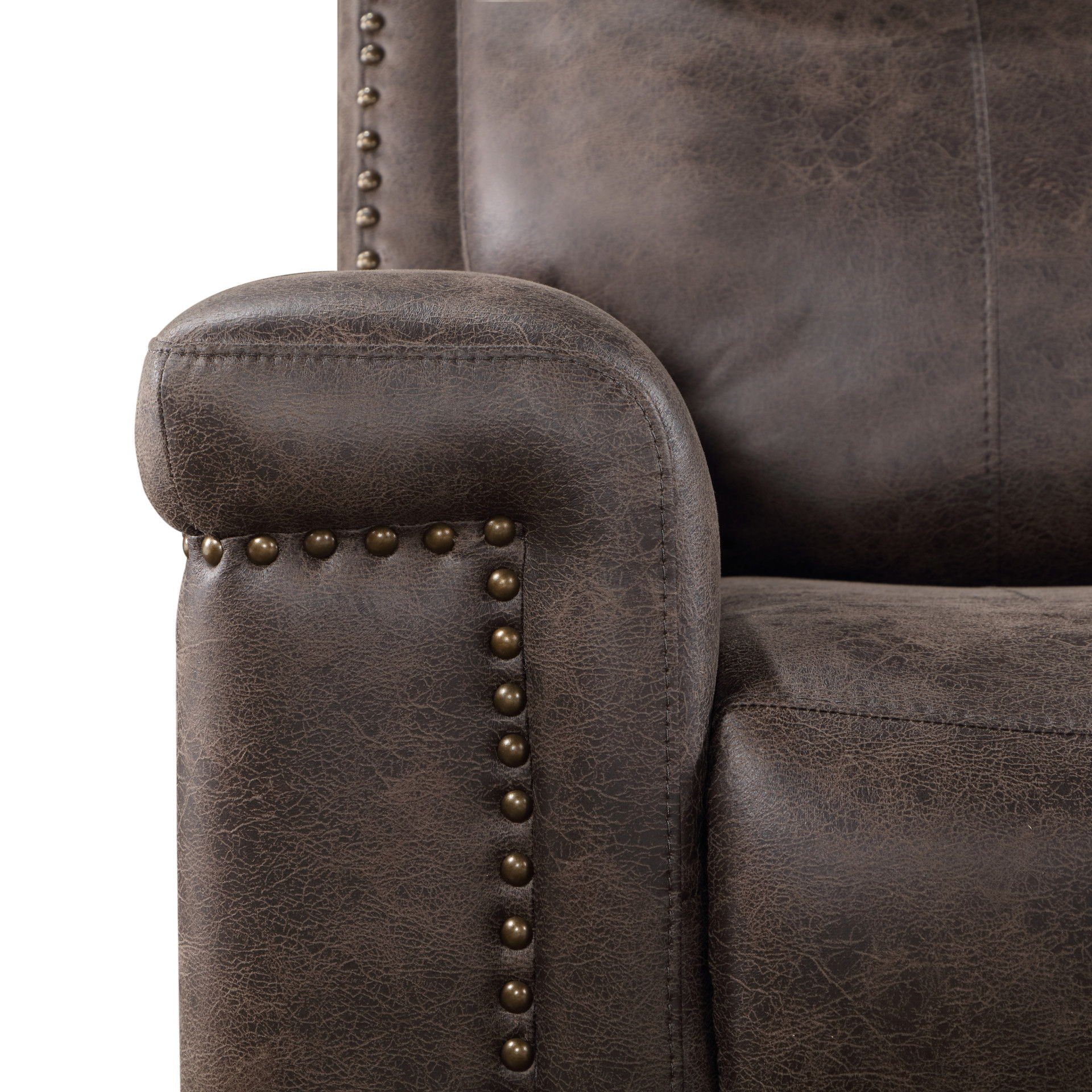 Quade - Console Loveseat With Dual Recliners - Mocha, dark brown, view 7