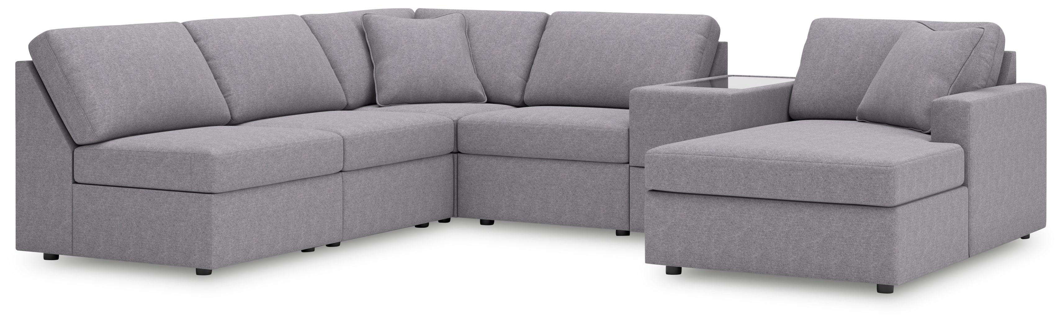6 Pc · Sectional With Raf Corner Chaise And Storage Console