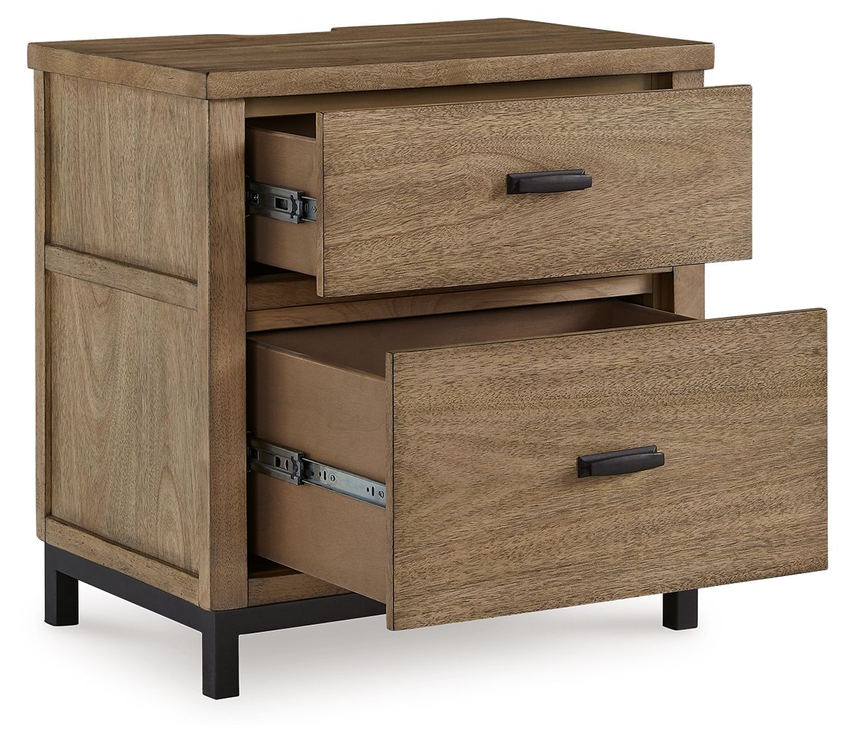 Ashley Furniture Tomtyn - 6 Pc. - Dresser, Mirror, King Upholstered Bed, 2 Nightstands - Light Brown - Image 11