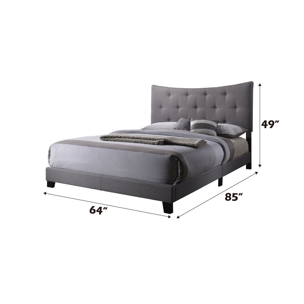 Venacha - Queen Bed - Gray Fabric, dark gray, view 4