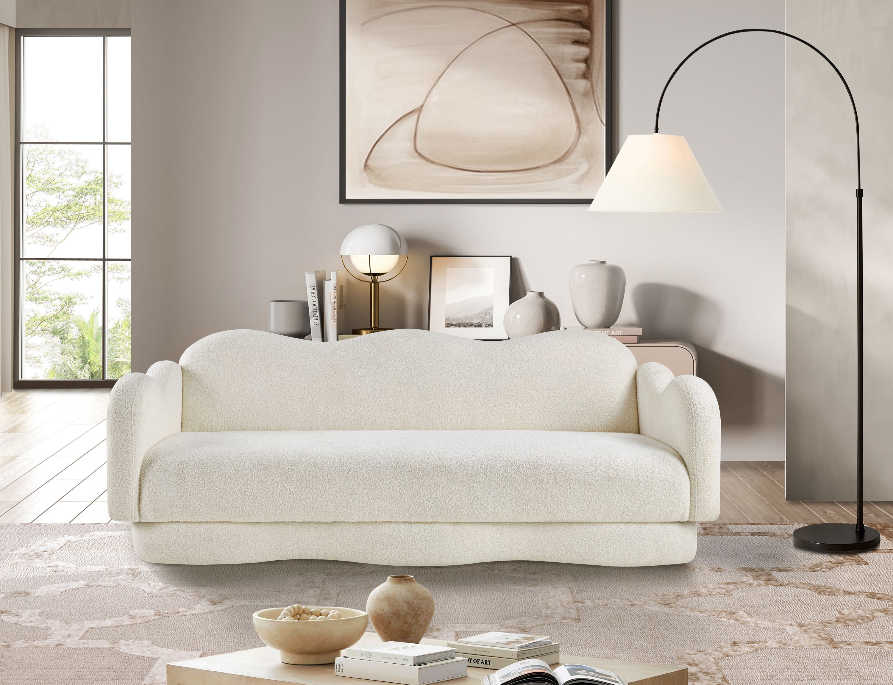 Bloom - Teddy Fabric Sofa - Cream