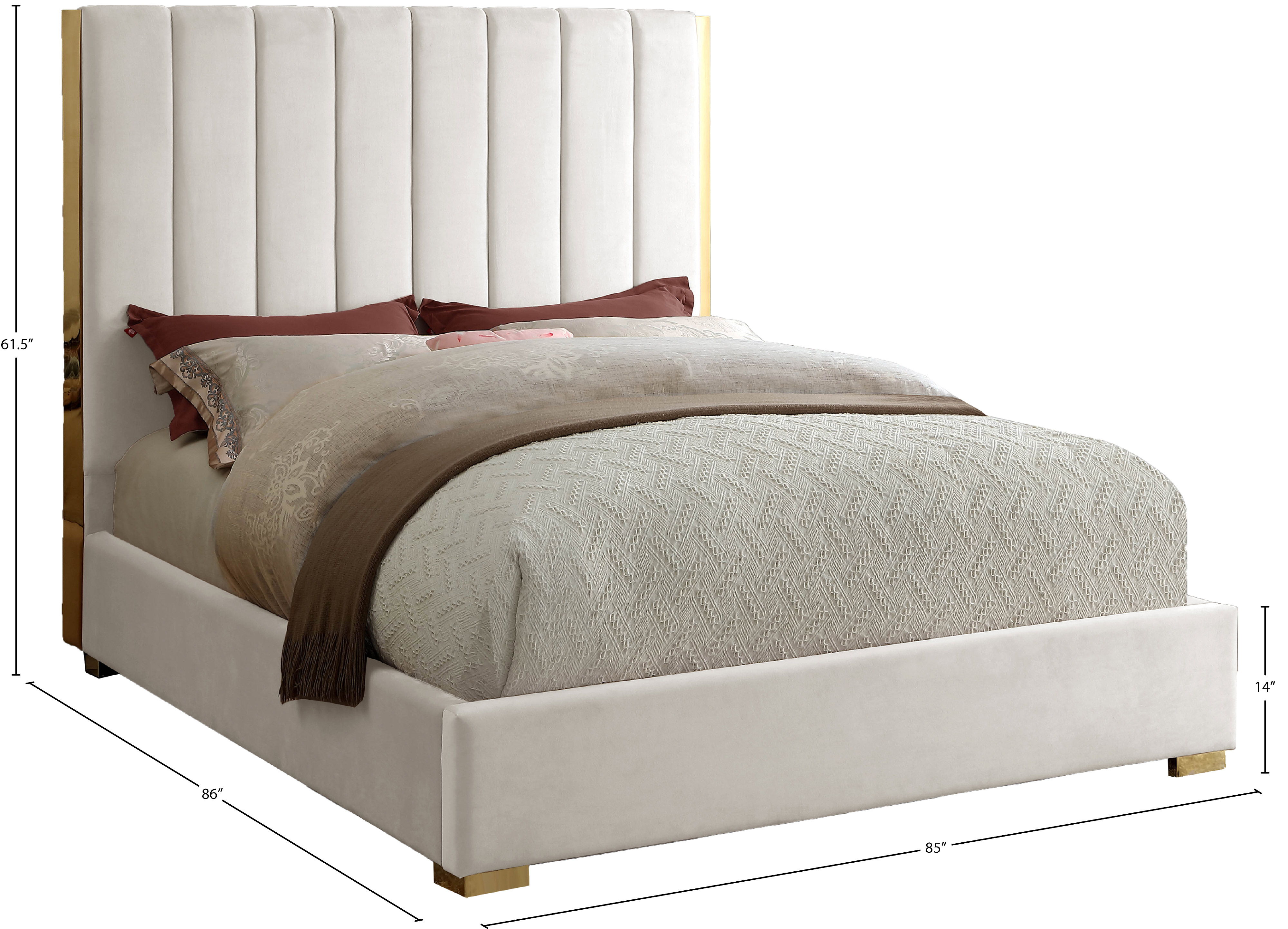 Becca - King Bed - Cream