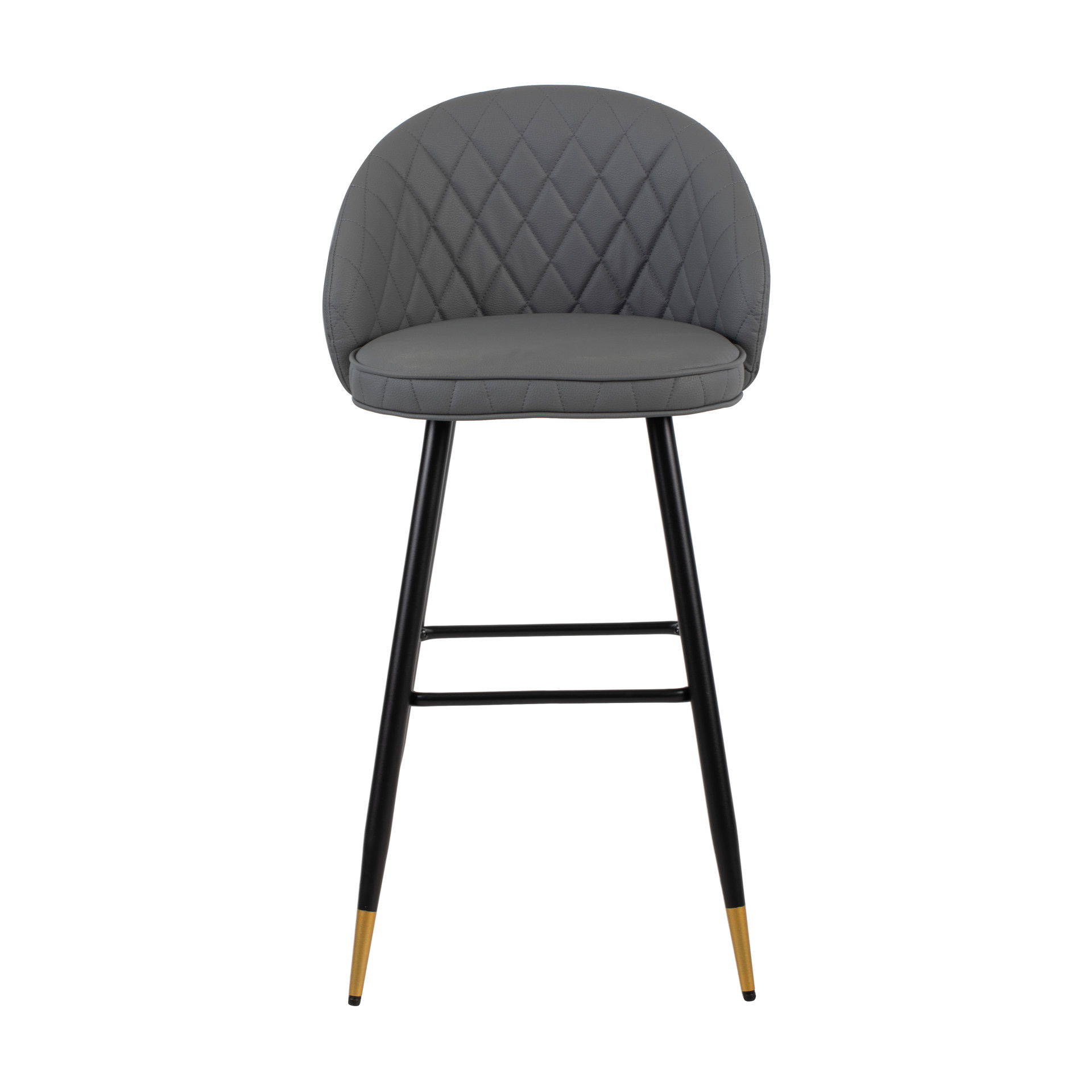 Oliver - Vegan Leather Bar Chair (Set of 2) - Gray