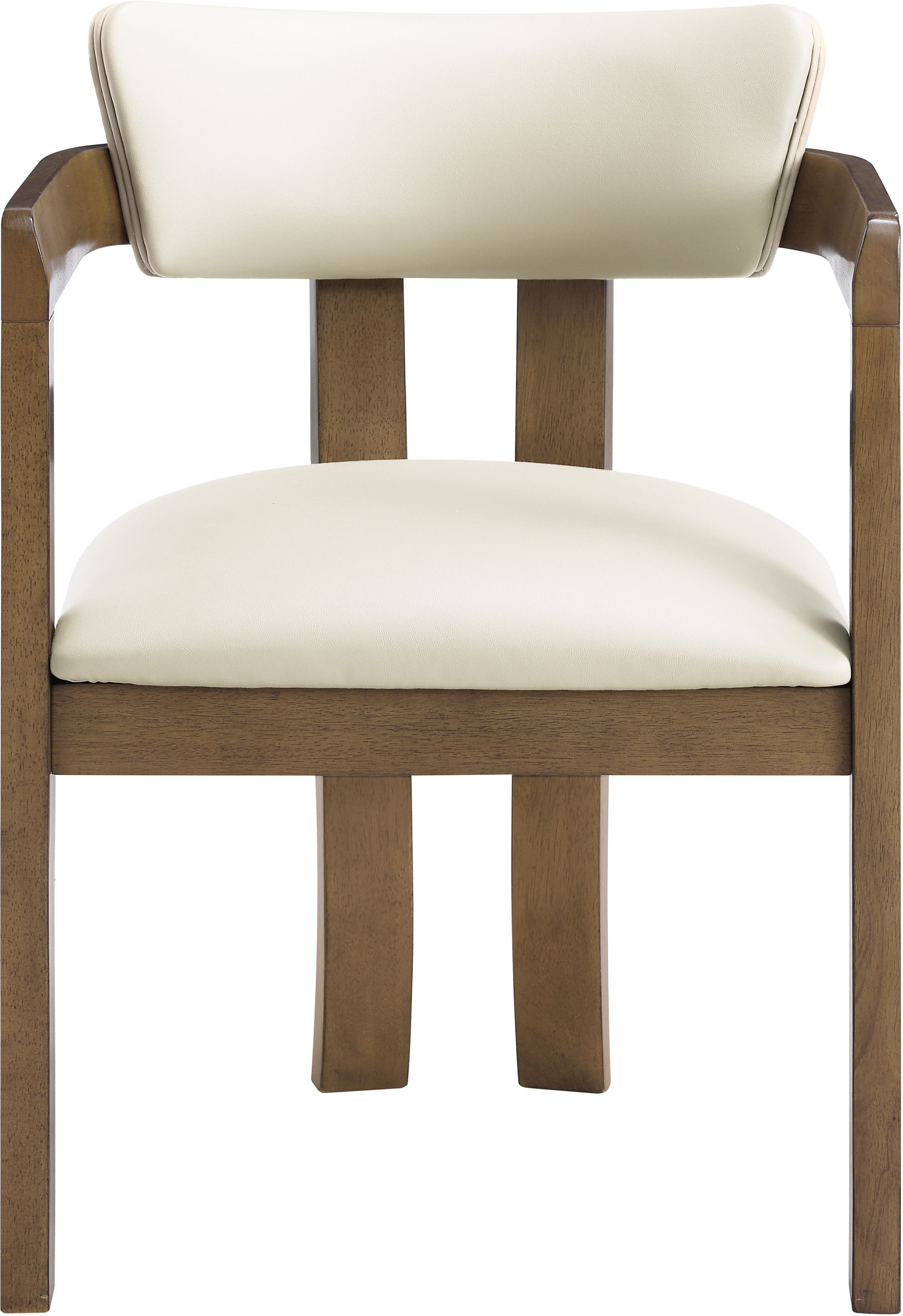 Lavrin - Vegan Leather Upholstered Dining Arm Chair (Set of 2) - Cream
