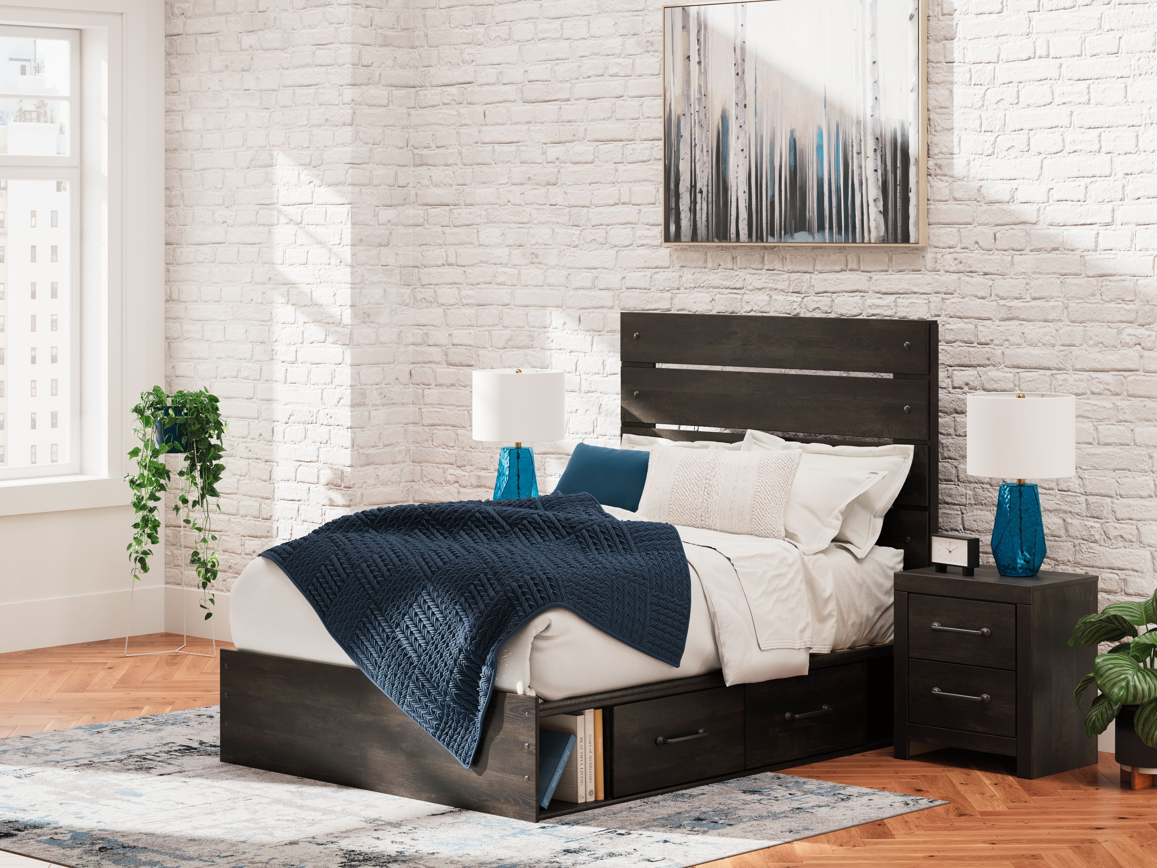 Ashley Furniture Hollivern - Full Panel Storage Bed - Dark Gray - Image 2