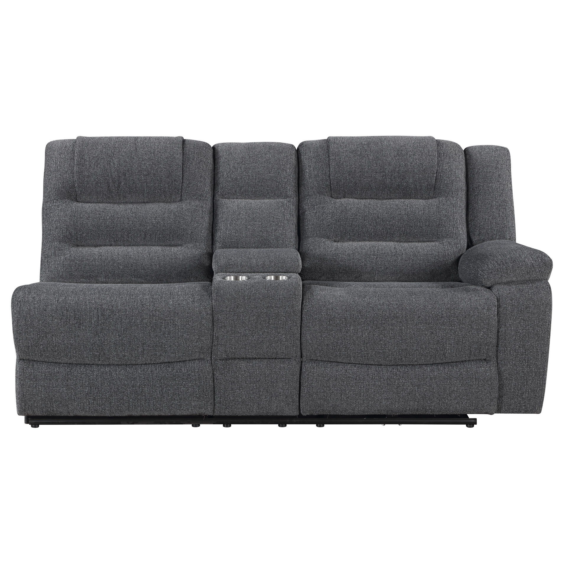 Redondo - RAF Console Loveseat With 1 Recliner - Dark Gray