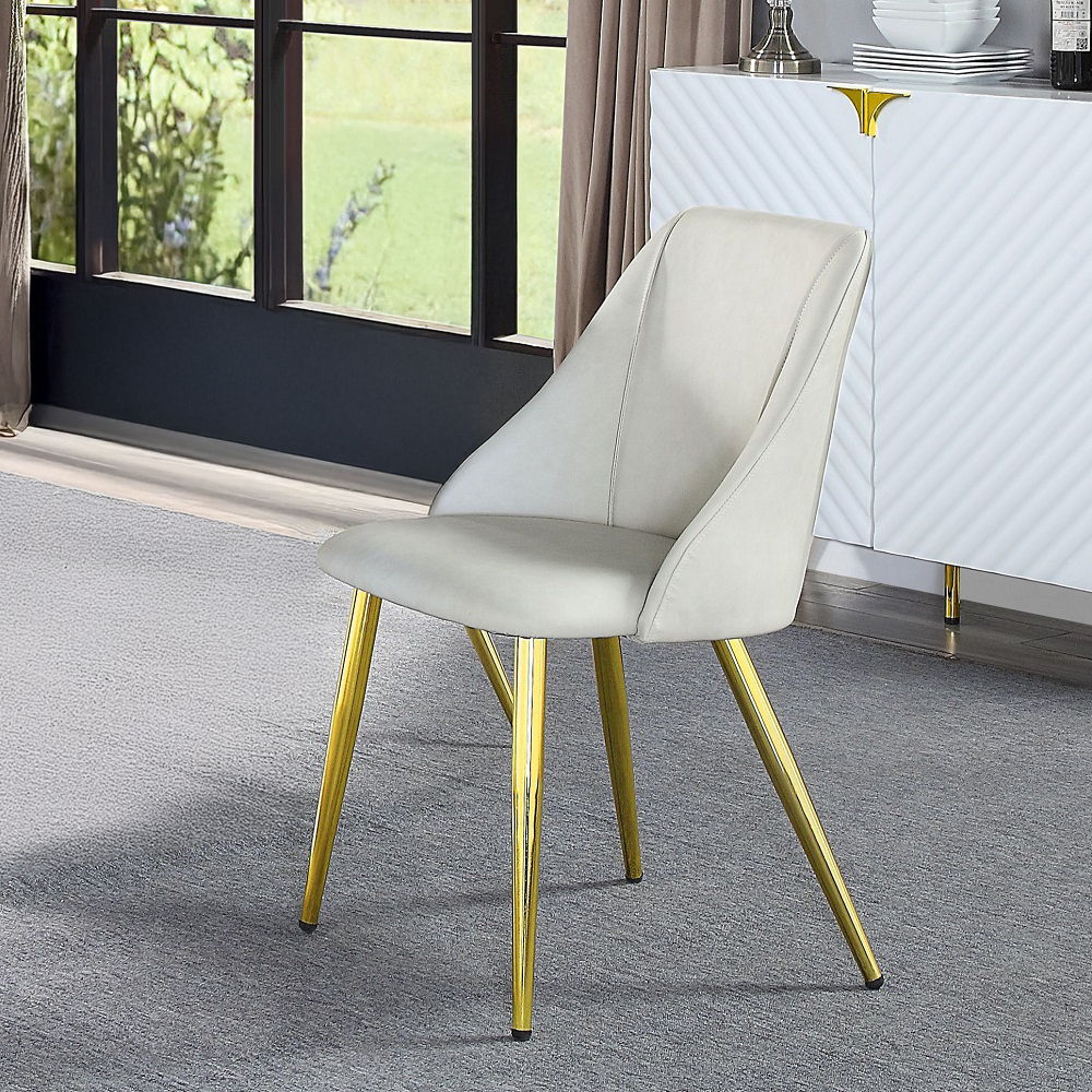 Gaines - Side Chair (Set of 2) - White Synthetic Leather, white, view 8