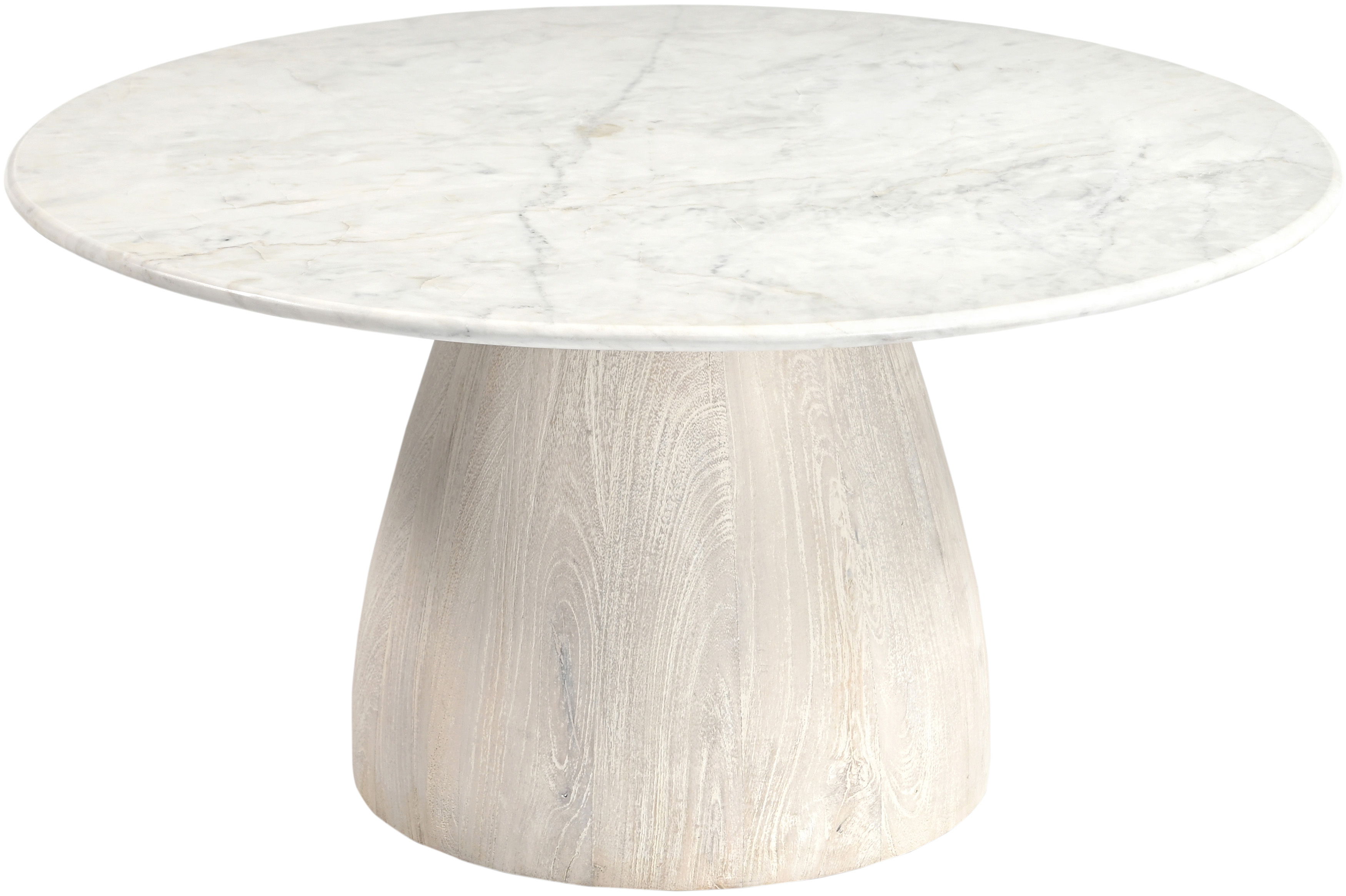 Liona - Marble And Mango Wood Coffee Table - White