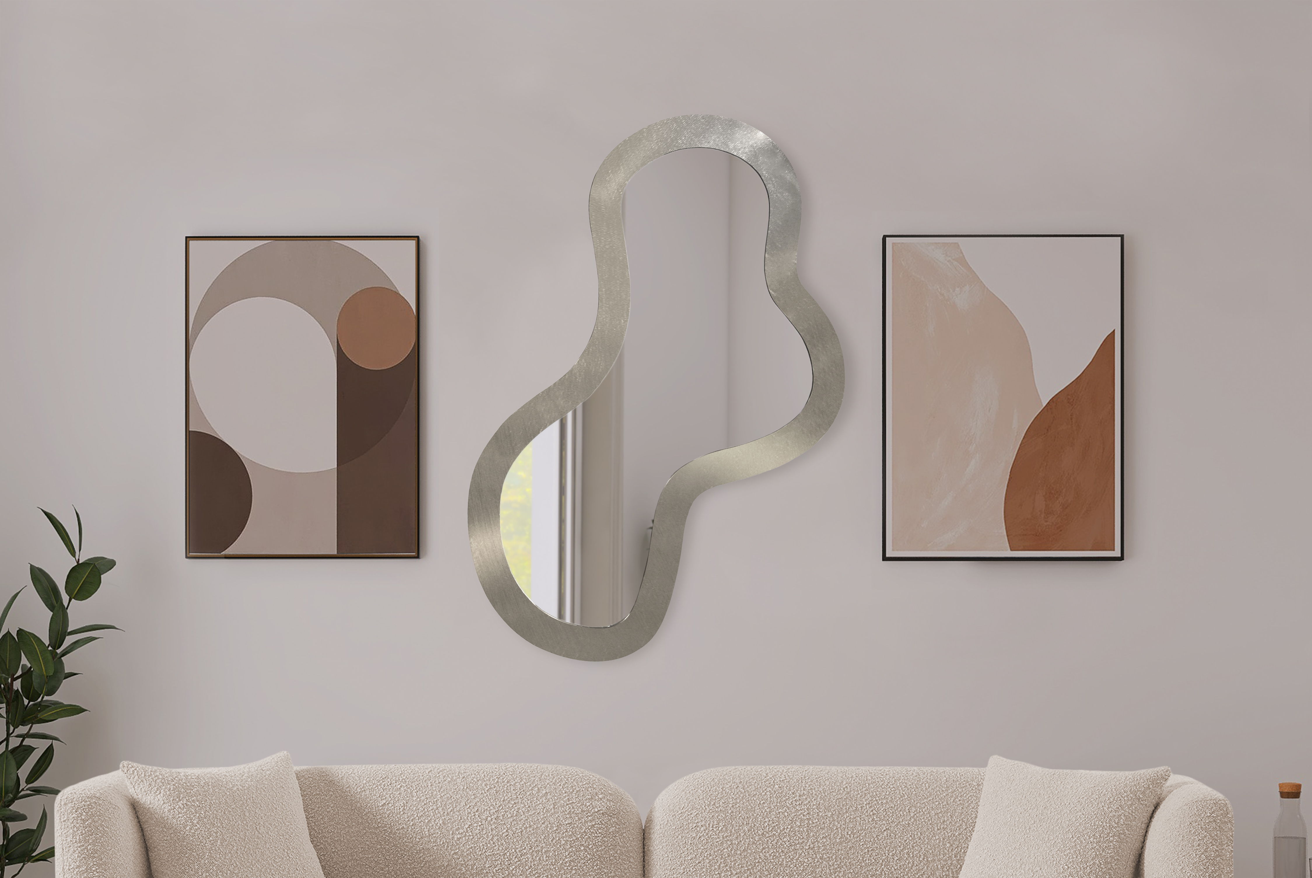 Oblique - 48" Mirror - Silver
