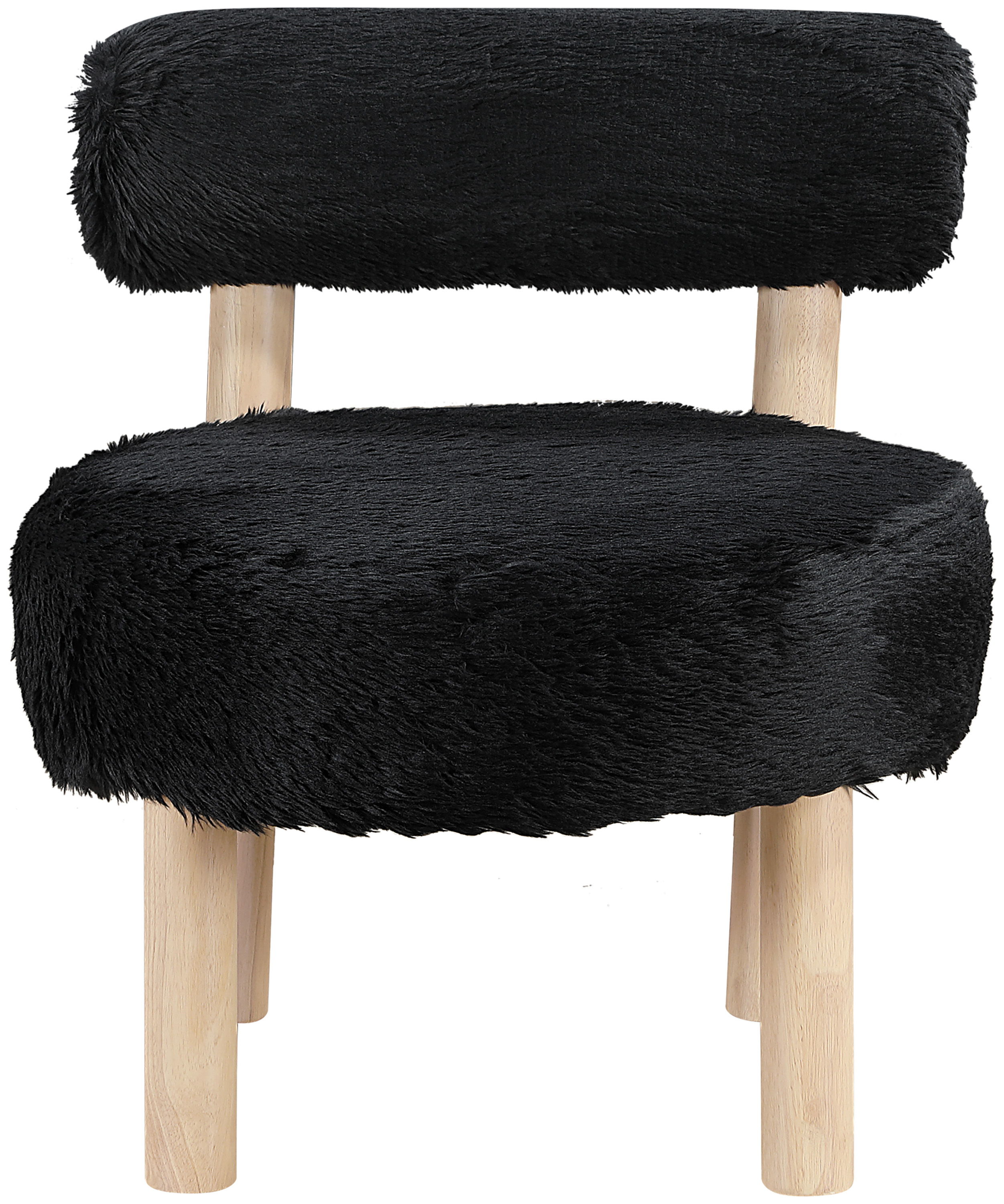 Ambre - Vegan Shearling Fabric Accent Chair - Black