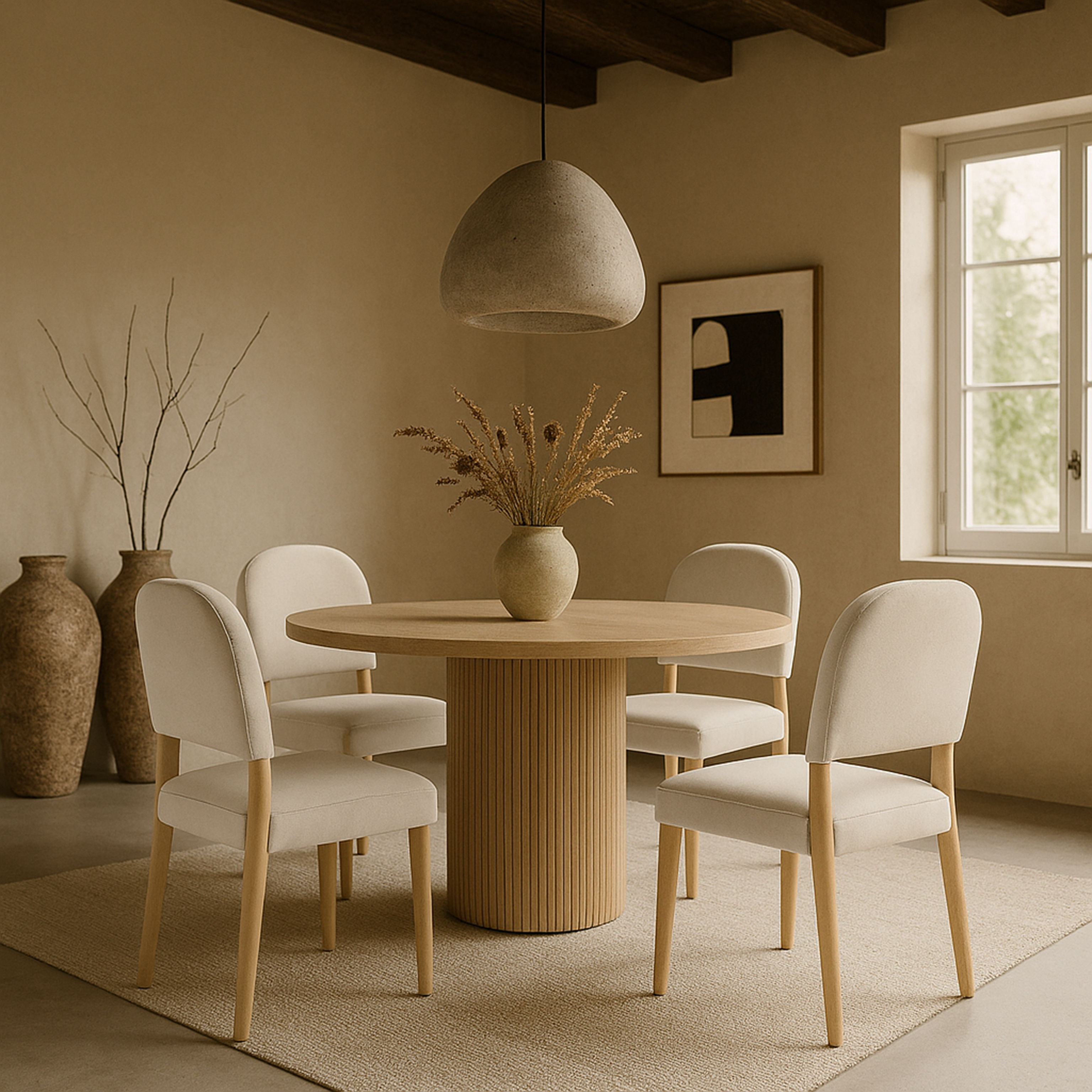 Varinelle - Velvet Upholstered Dining Chair (Set of 2) - Cream