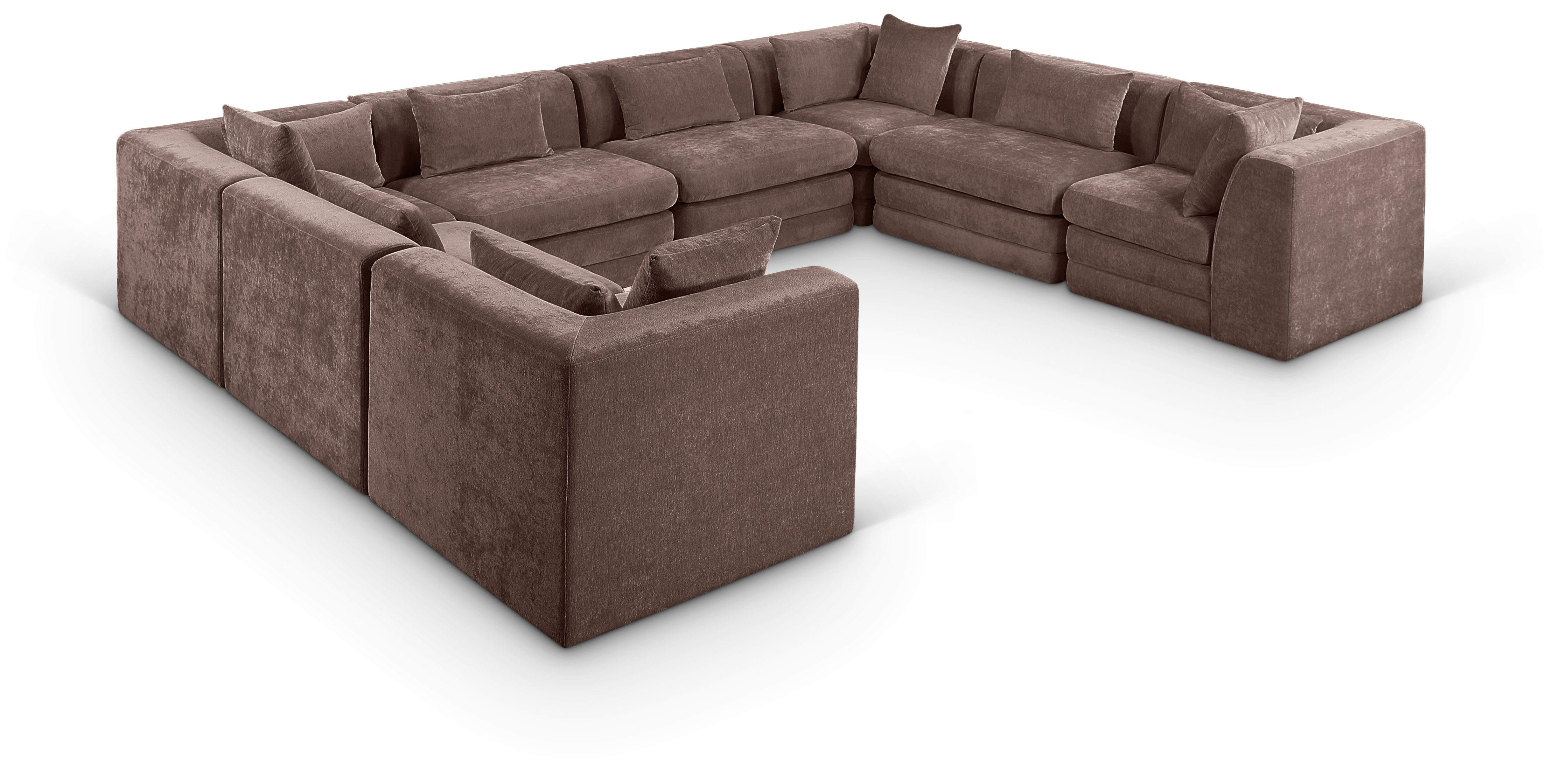 8 Pc · Chenille Fabric 152" Upholstered Modular Sectional