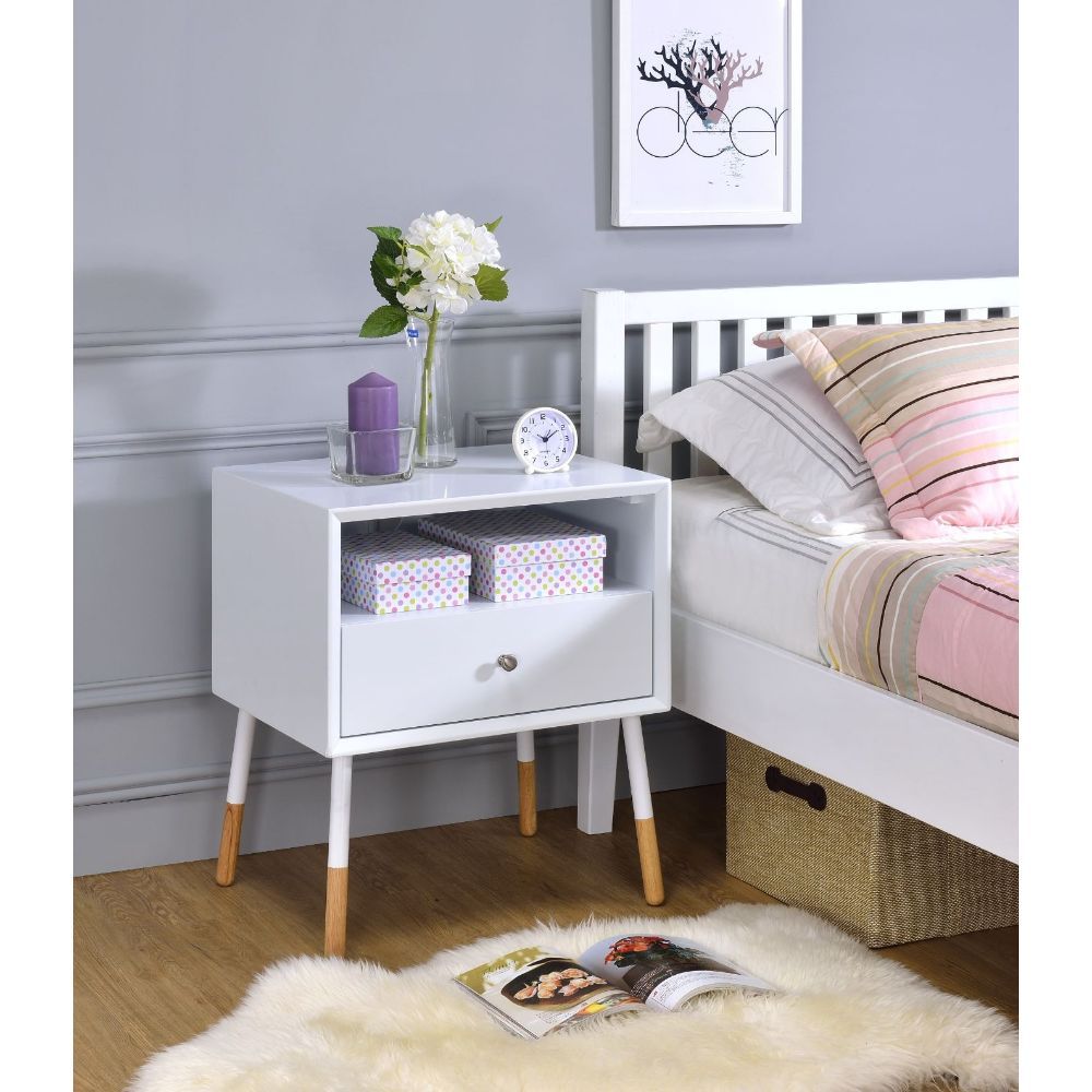 Sonria II - End Table - White & Natural, white, view 4
