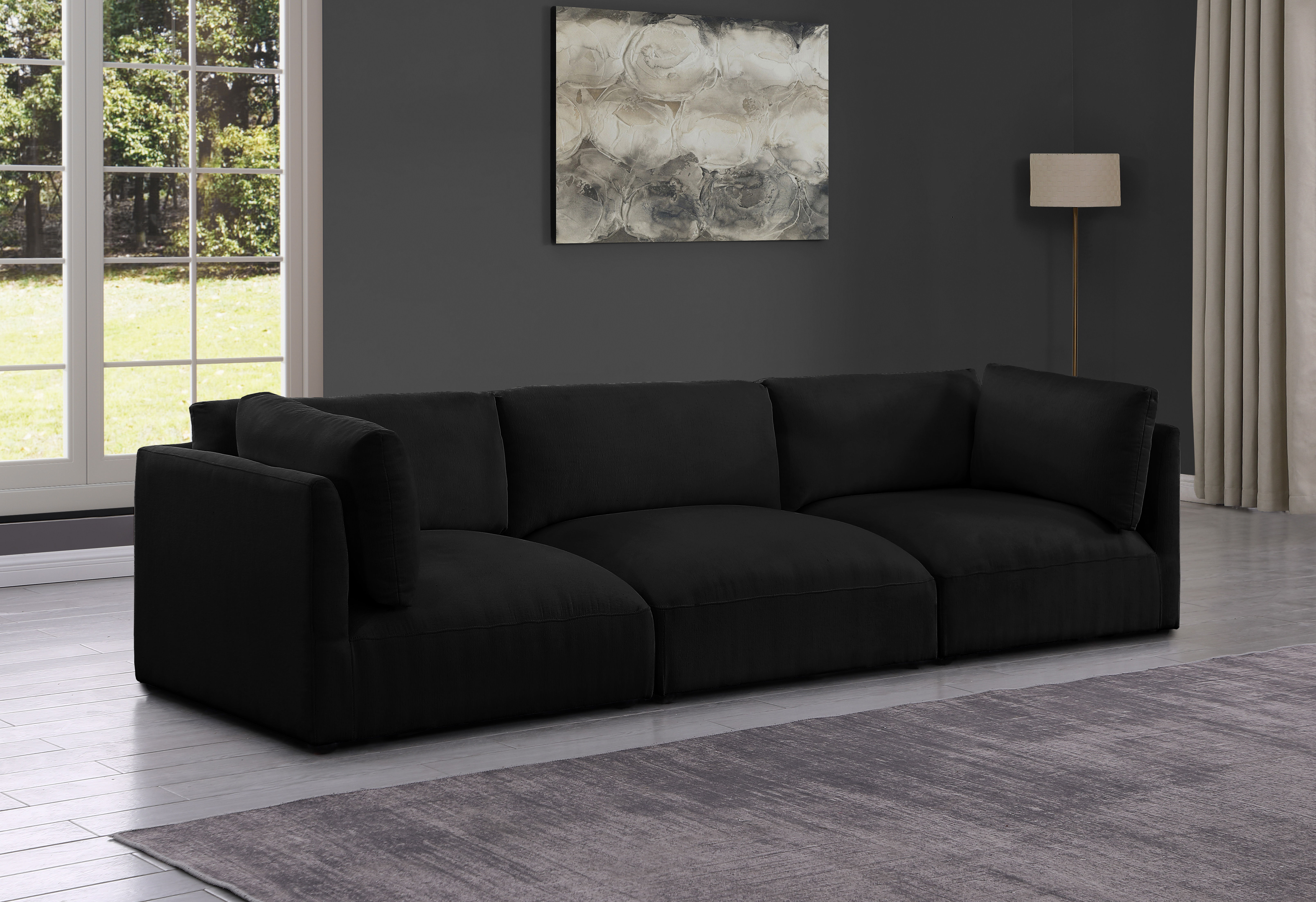 Ease - 3 Piece Modular Sofa - Black